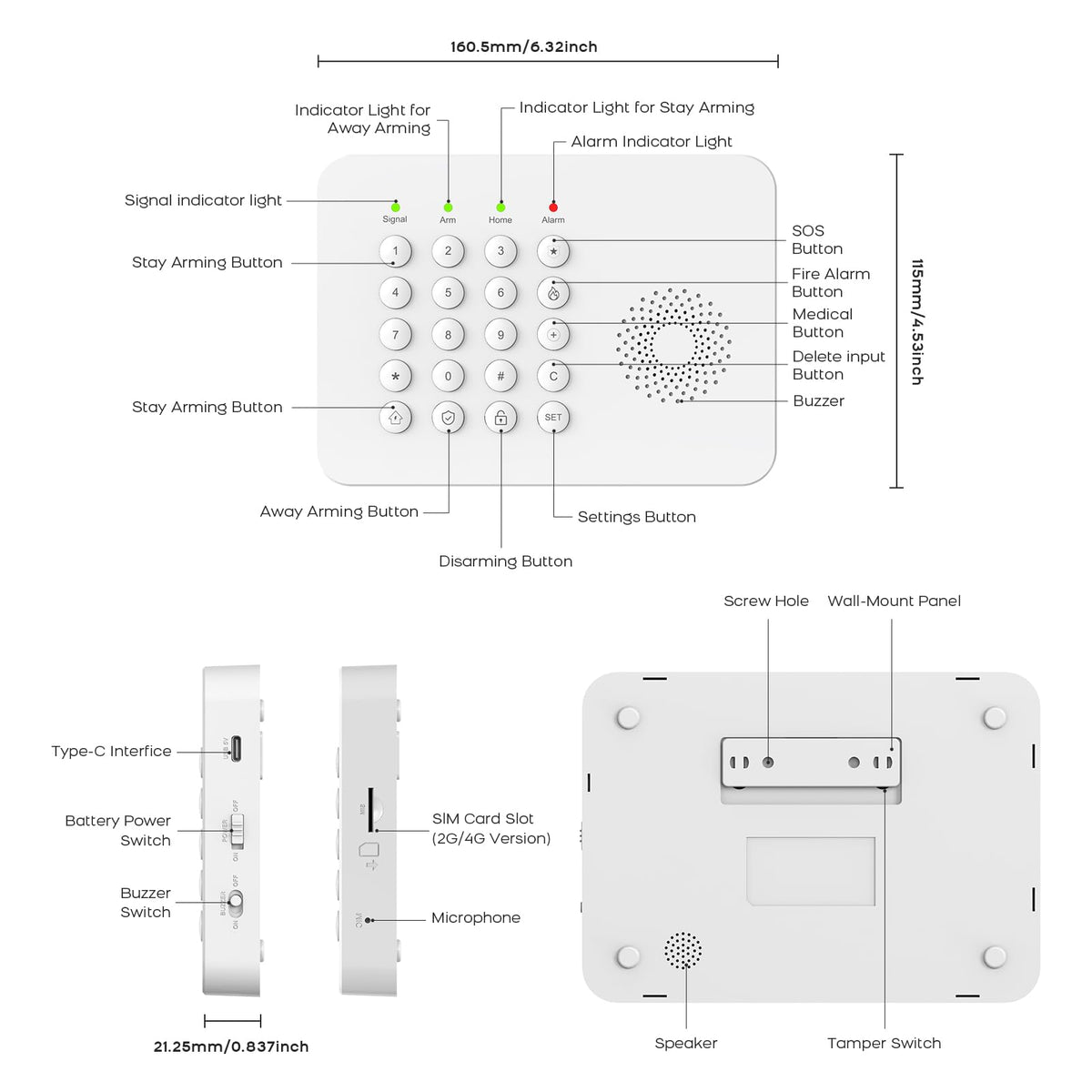 2026 WiFi+GSM/4G Home Security System with Instant Smart Life or Tuya App Real-Time Alert,Door & Window Alarms for Home for Apartment,Kids Safety,Office,NO Monthly Fees,SOS Button,Remote Control