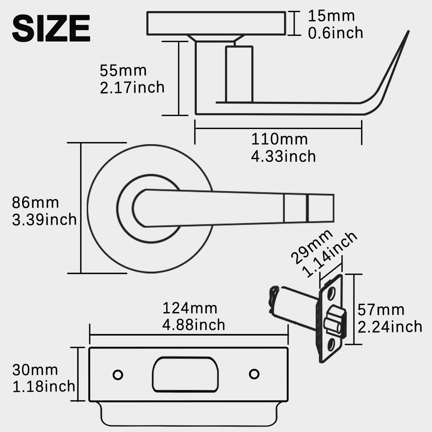 HISAFE Keyed Entry Grade 2 Commercial Door Locks Heavy Duty Office Door Lever, Non-Handed, UL 3 Hour Fire Rated, ADA Compliant, Satin Chrome Finish 26D, 2-3/4''Backset X-XG-ET-70