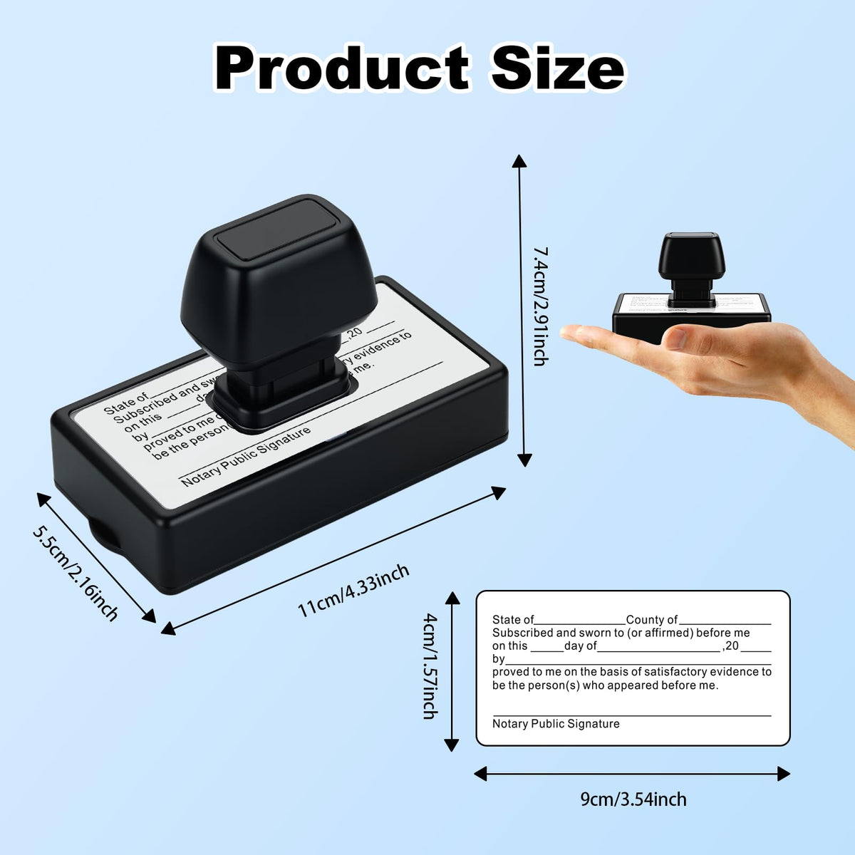 Notary Stamps, Notary Jurat Stamp, Self-Inking Notary Public Jurat Rubber Stamp for Sworn & Subscribed Acknowledgement, Notary Supplies, Notary Seal for Loan Signing Agents, Any State Crisp Impression