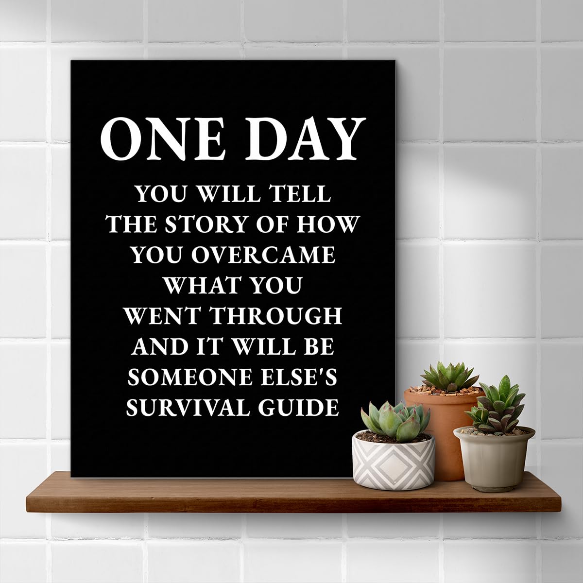 Inspirational Quotes Wall Art Decor, Black Office Decor for Men, Motivational Success Canvas Painting Positive Affirmations Posters Artwork for Home Office (8 X 10 Inches, Framed)