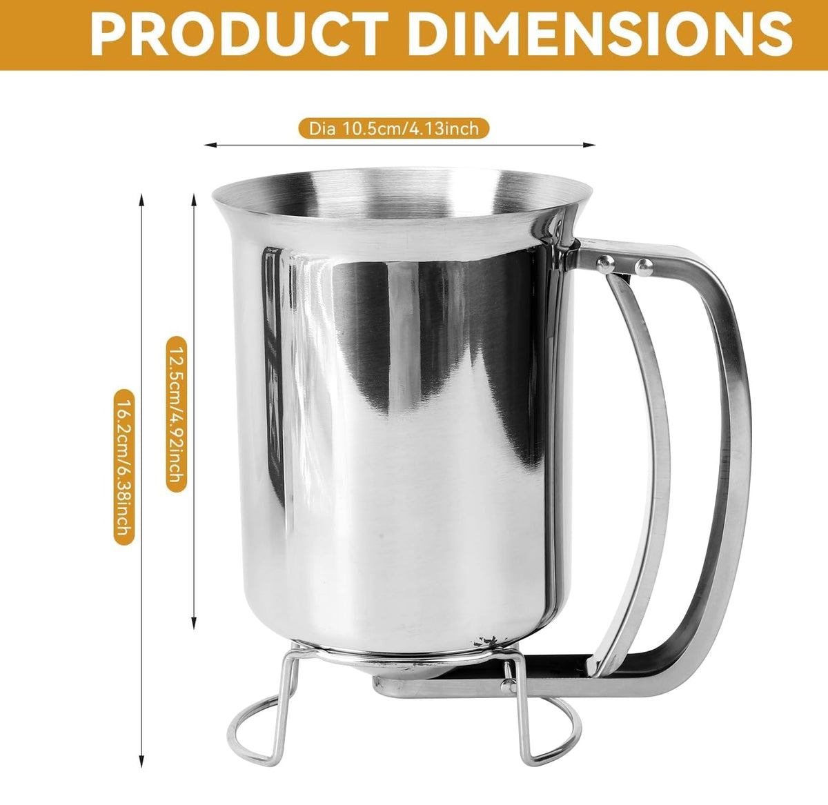 Pancake Dispenser for Batter, Stainless Steel Batter Dispenser, 900ML Funnel Cake Dispenser Batter Pourer for Baking Cupcakes Muffins Crepes Waffles