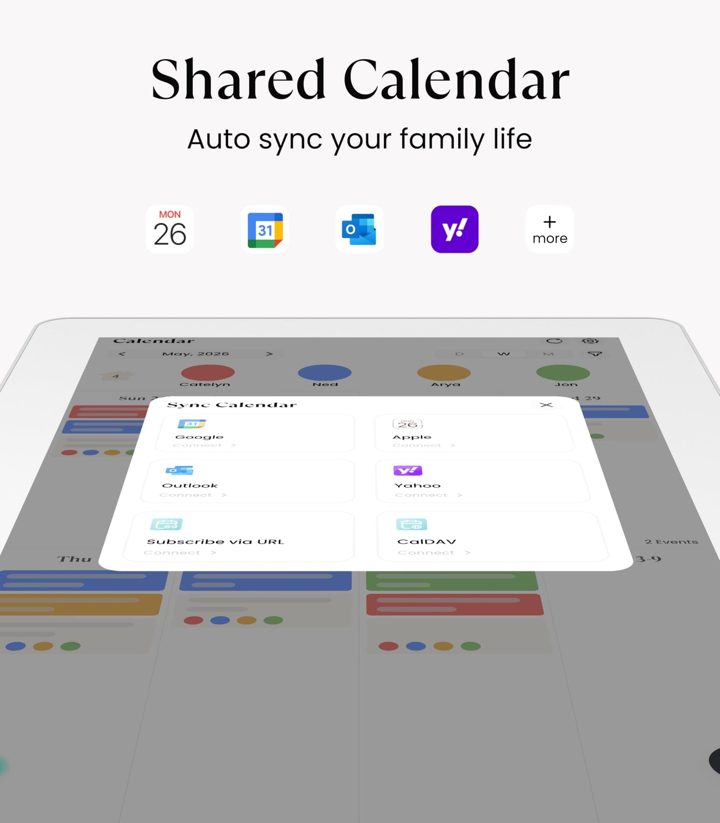 Cozyla Calendar Plus 2: 15.6" Smart Digital Calendar & No Subscription Family Dashboard, Electronic Touch Screen Wall Planner for Family System-Chore Chart, Meal Planner, Support App Store with Stand