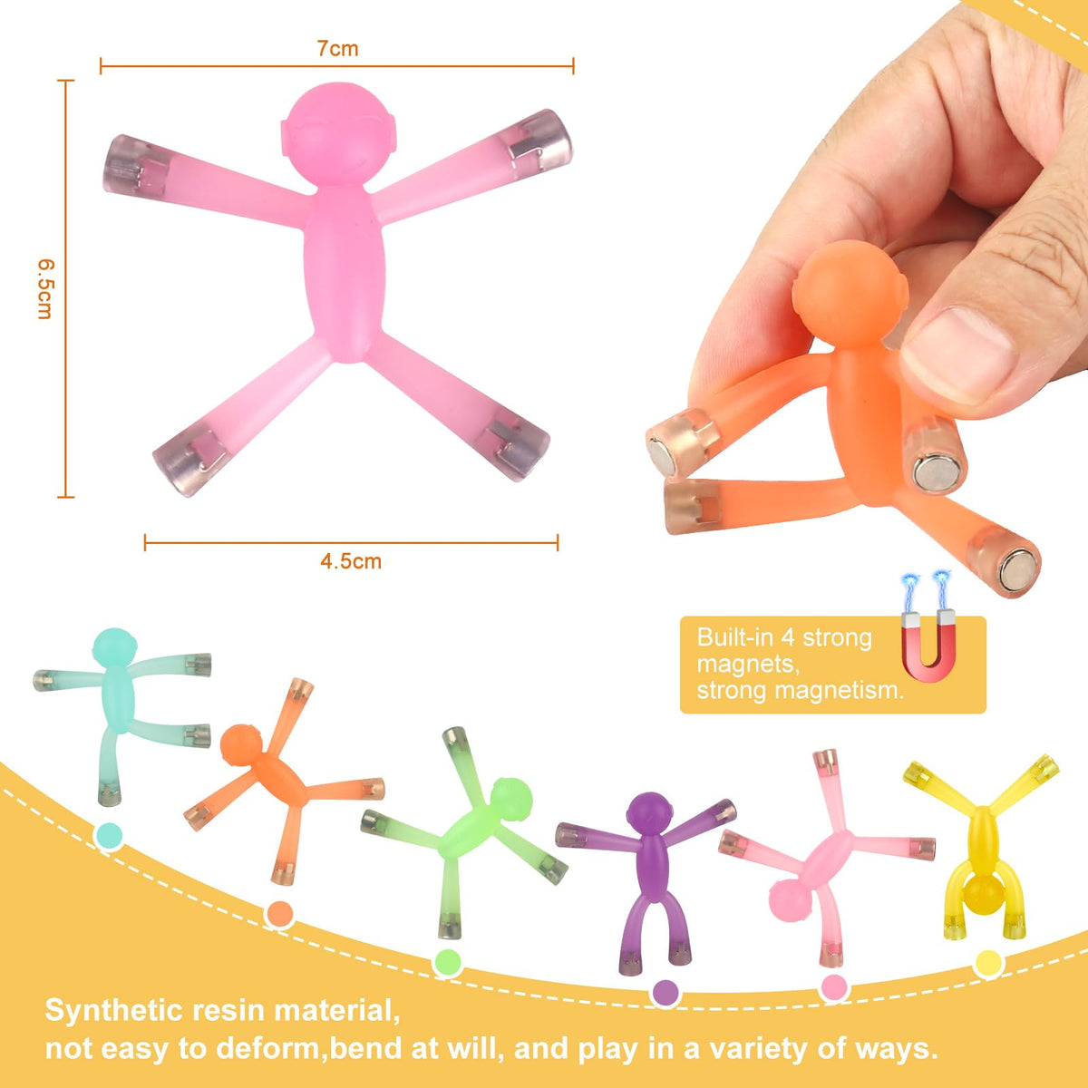 laleay 6pcs Magnetic Toys,People Figures for Kids, Adults Kids Gifts, Magnetic Men for Teens Gifts,Kids Sensory Toys