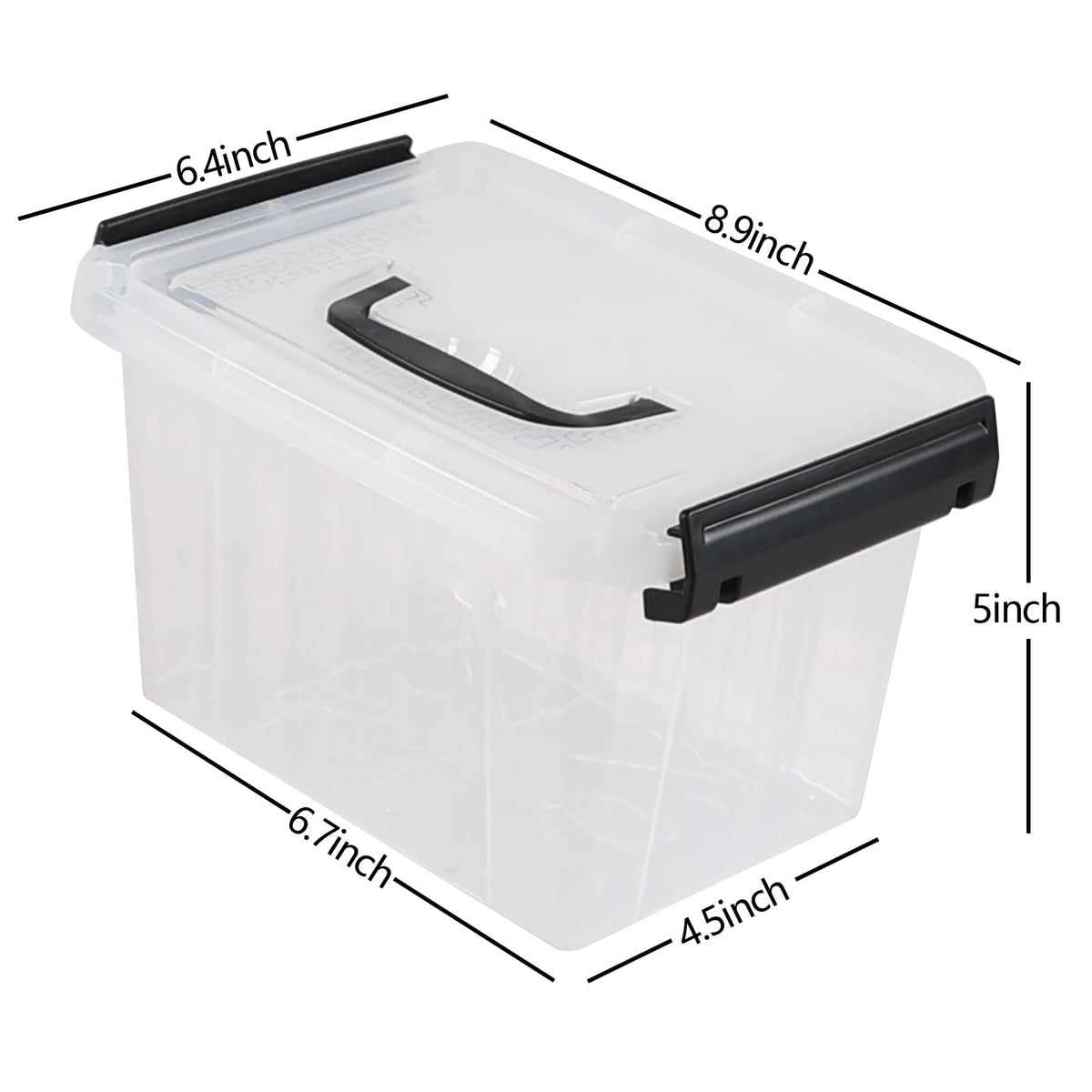 Anbers 3 Quart Small Clear Storage Box with Lid, Set of 6