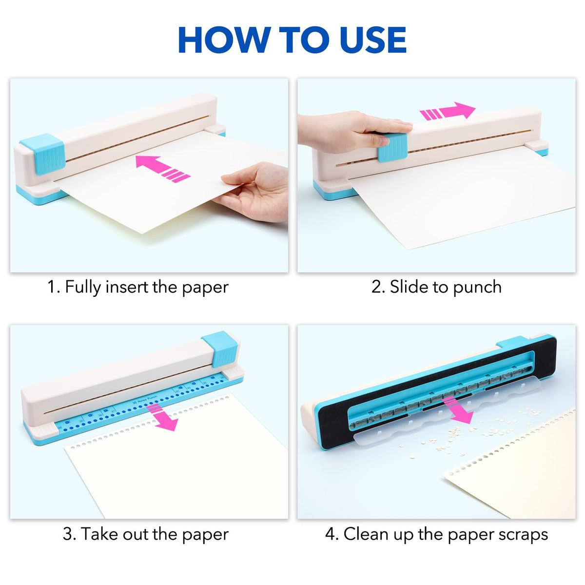30 Hole Paper Punch, Binding Machine for Planner, A4 A5 A6 A7 B5 B6 B7 Book Binder Notebooks Loose Leaf Paper Punch Machine, Portable Adjustable Hole Puncher, 5-Sheet Capacity, for School, Office