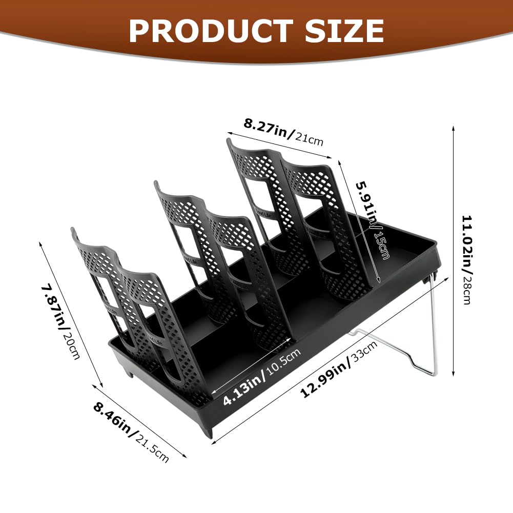DiQiRenQin Coffee Cup Holder, Cup and Lid Dispenser with Stand, 6 Slots Disposable Cups Organizer for Coffee Station/Home/Office, Space-Saving & Stackable Design