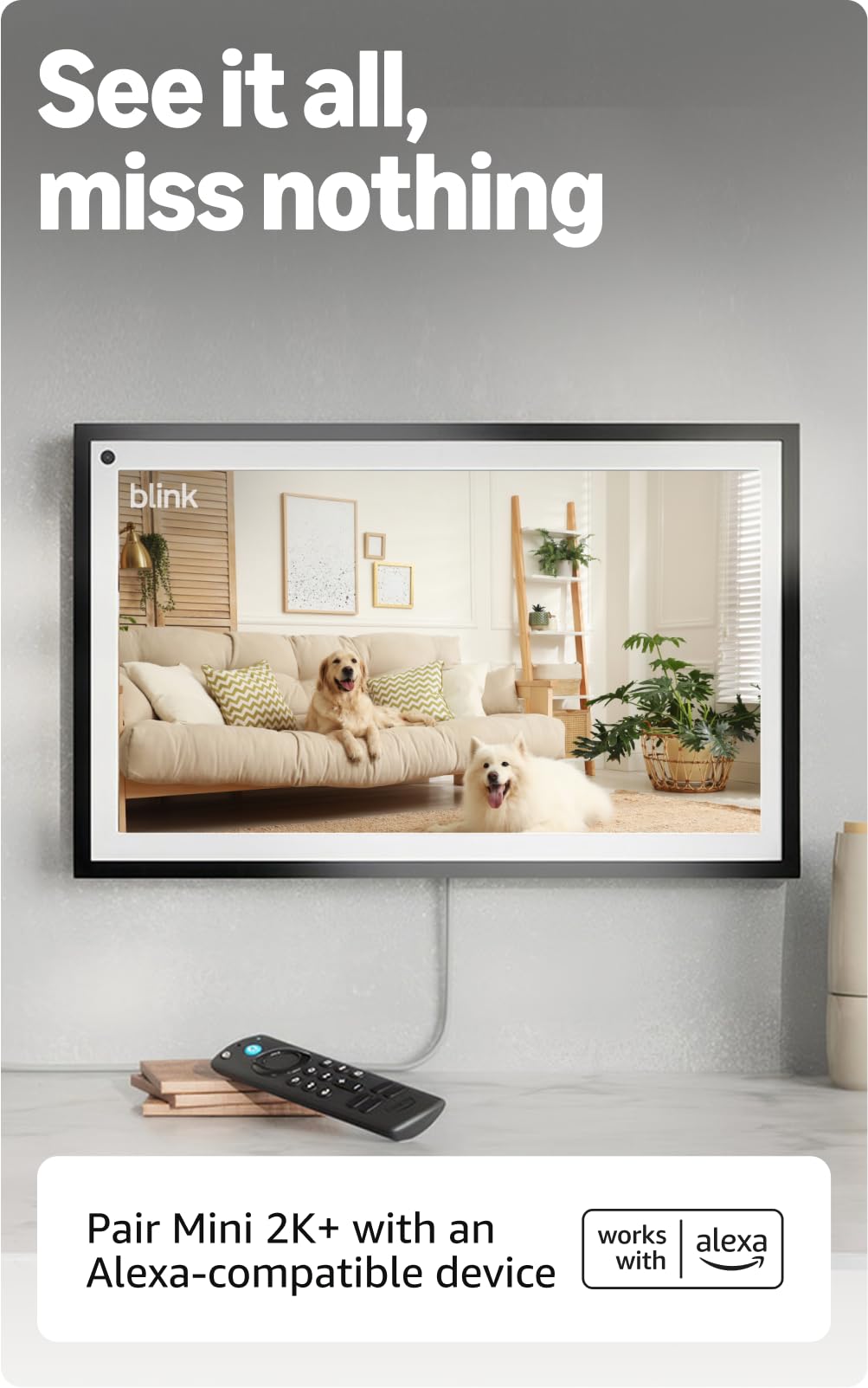 Blink Mini 2K+ (newest model) – Plug-in Home & Pet Indoor Security Camera with 2K video resolution, night vision, enhanced audio, motion detection – 2 cameras (Black)