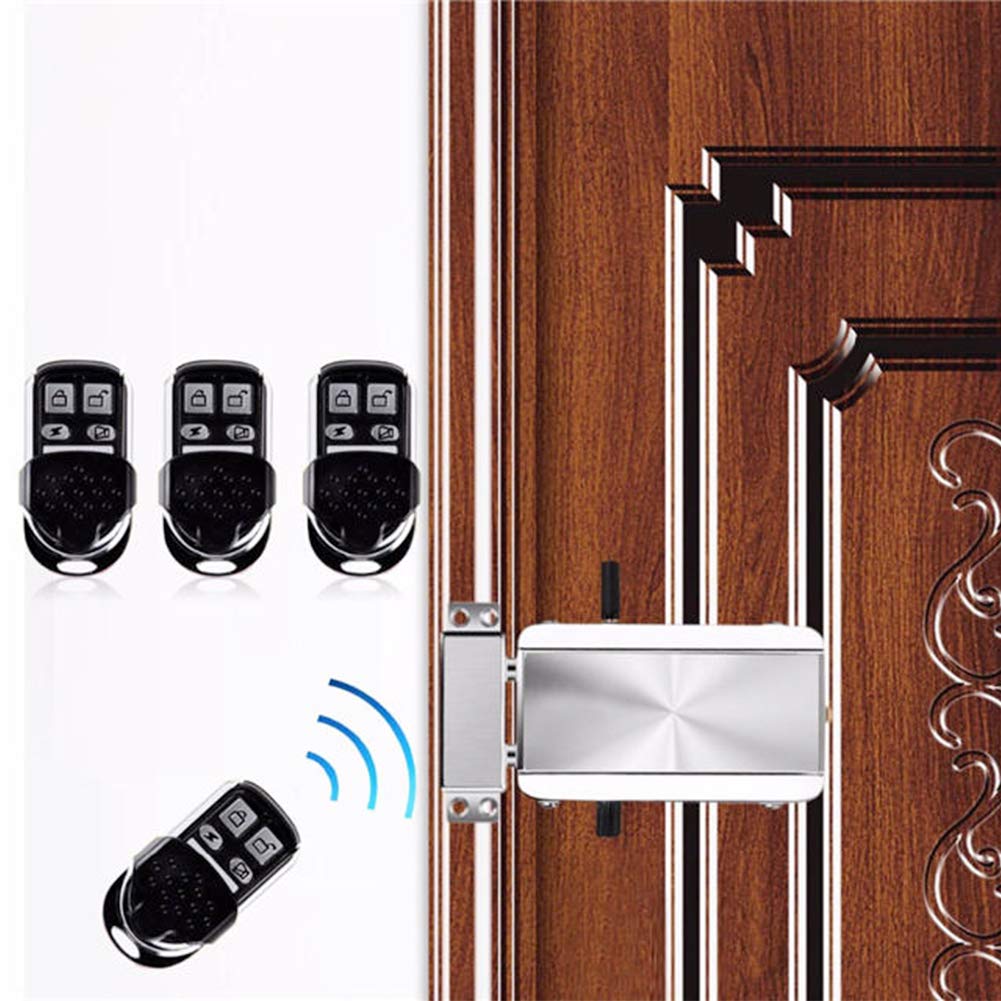 Electronic Intelligent Door Lock Kit, Smart Wireless Anti-Theft Home Security Keyless Deadbolt Access Control System with 4 Remote Control