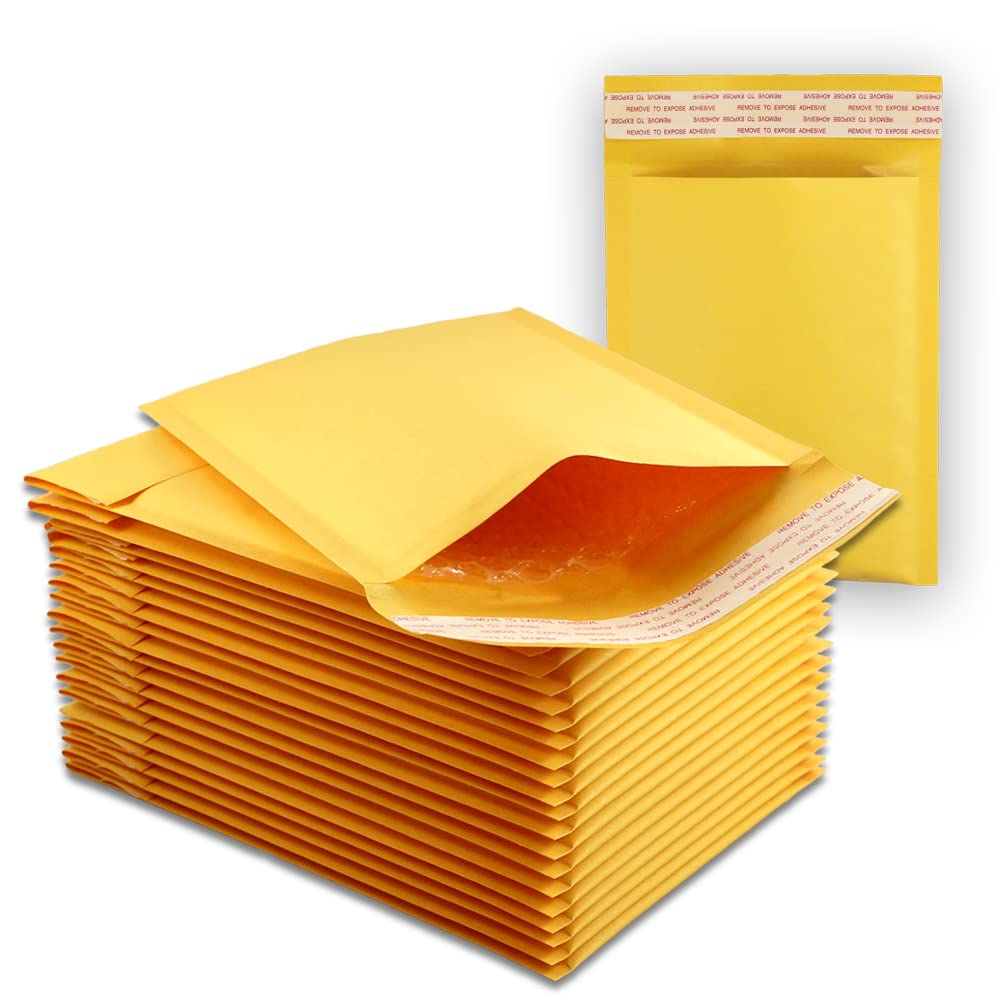 20 EcoSwift Size #0 7.5 x 10 Kraft Bubble Mailers Self Sealing Bulk Padded Shipping Supplies Packaging Envelopes Bags DVD 7.5 inches by 10 inches