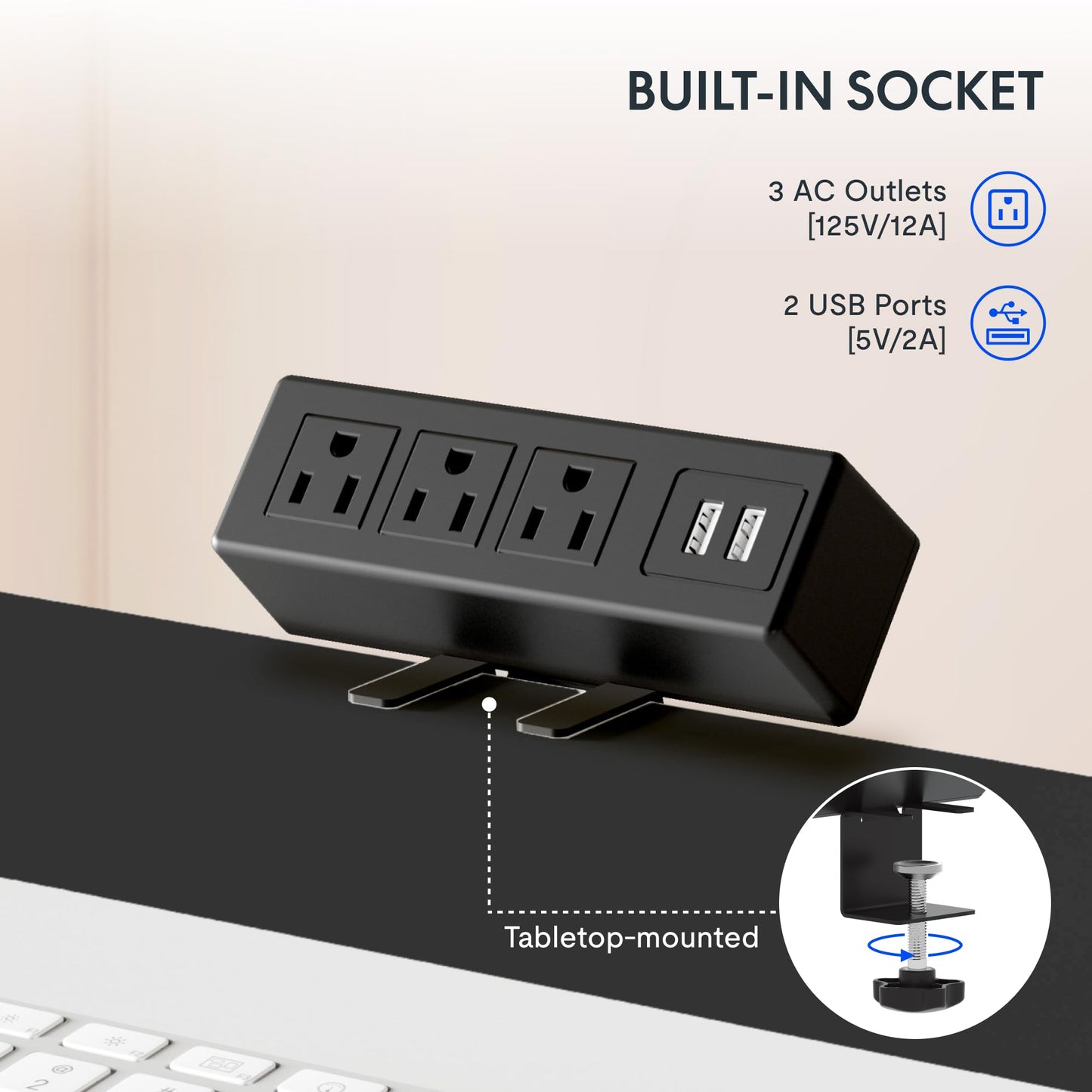 FLEXISPOT EN2 Whole-Piece Standing Desk with Clamp Power Strip, 55 x 28” Electric Stand Up Height Adjustable Desk with Cable Management (Black Frame + 55" Black Top, 2 Packages)
