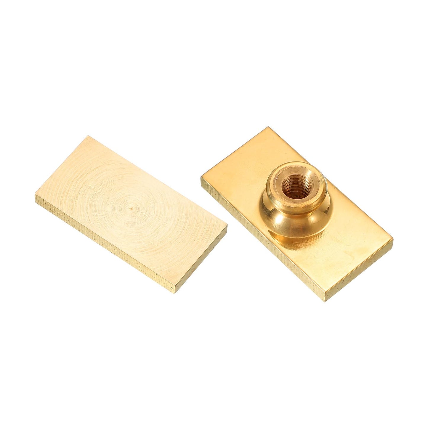 PATIKIL 1.8" Blank Wax Seal Stamp Head, 2Pcs Rectangle Brass Sealing Wax Stamp Heads for DIY Card Making Envelope Sealing Wedding Invitation Crafting, Gold Tone