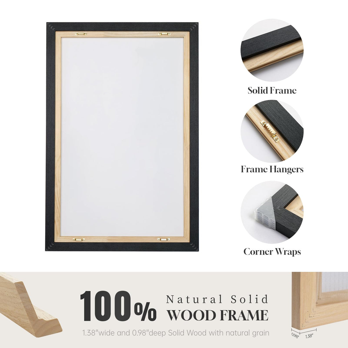 Framed Long Narrow Vertical Abstract Wall Art Set, 2 Piece Black White Gold Luxury Modern Canvas Prints Paintings Artwork for Walls, Pictures for Entryway Hallway Living Room Dining Bedroom Wall Decor