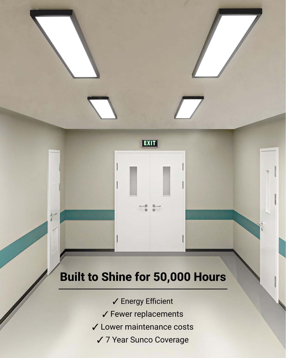 Sunco 2 Pack 1x4 LED Flat Panel Light, Dual Selectable CCT 3500K/4000K/5000K & Selectable Wattage 30W/40W/46W, 5700LM, 0-10V Dimming, Matte Black Drop Ceiling Fixture - ETL, DLC