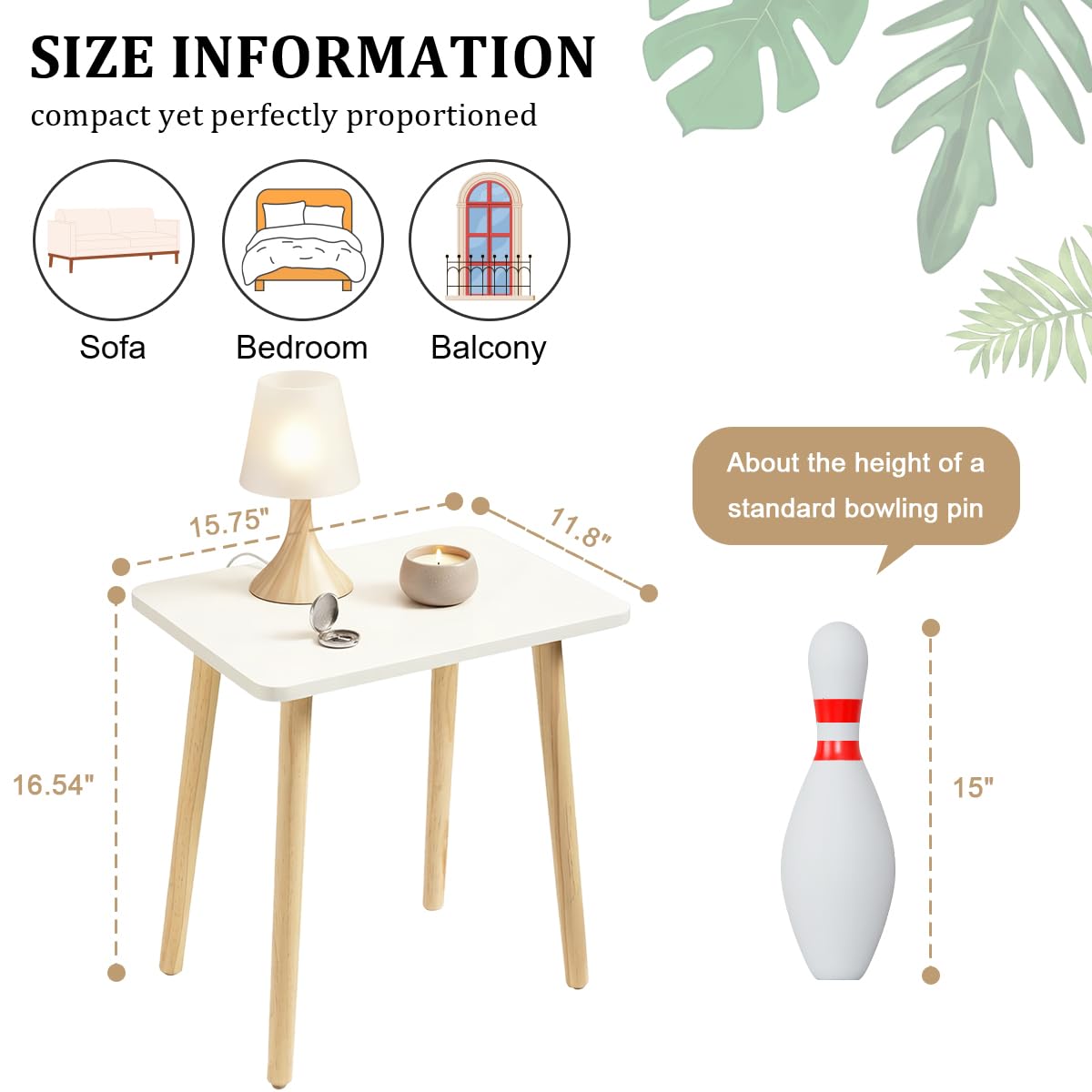 FORAOFUR Small Side Table, Modern Wood Mini Coffee Table, Easy Assembly Compact End Table for Living Room Bedroom Sofa, Minimalist White Accent Furniture for Small Spaces