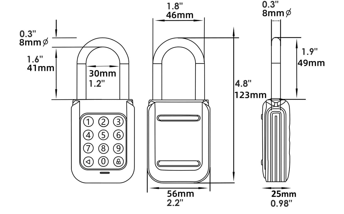 Bouware Smart Padlock Alpha1 Heavy-Duty Electronic Padlock Combination Weatherproof Digital Keypad Number Button Locks with Code, Outdoor/Indoor Use with Upgraded Security Features (Silver)