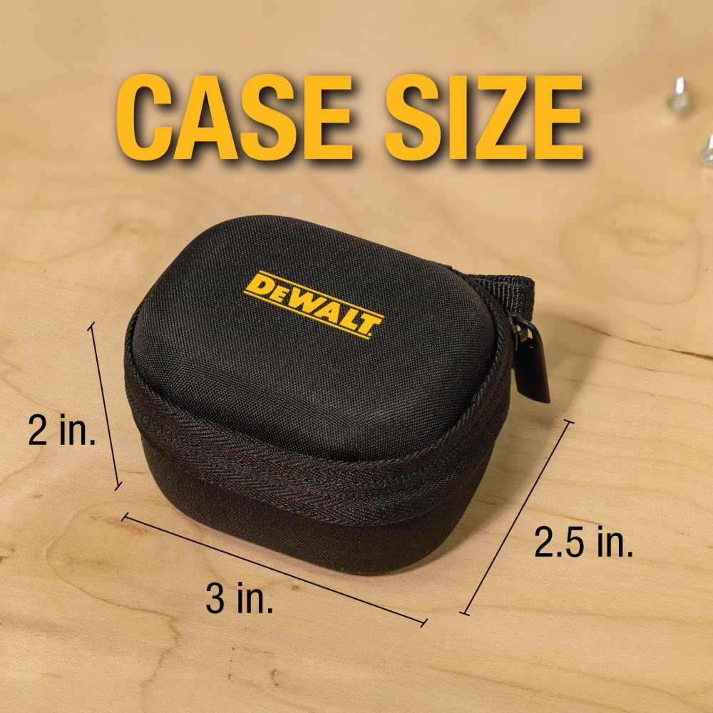 DEWALT Heavy Duty Protective Headphone Case for TWS Earbuds & Wearable Speaker, Compact Lightweight w/EVA Headphone Case Hard Shell, Shockproof, Water-Resistant, Soft Interior & Accessory Mesh Pocket