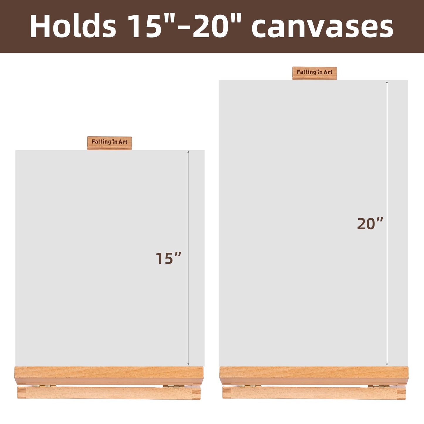 Falling in Art Heavy-Duty H-Frame Tabletop Easel for Painting, Adjustable Beechwood Desktop Easel, Portable Canvas Stand for Adults, Beginners and Artists