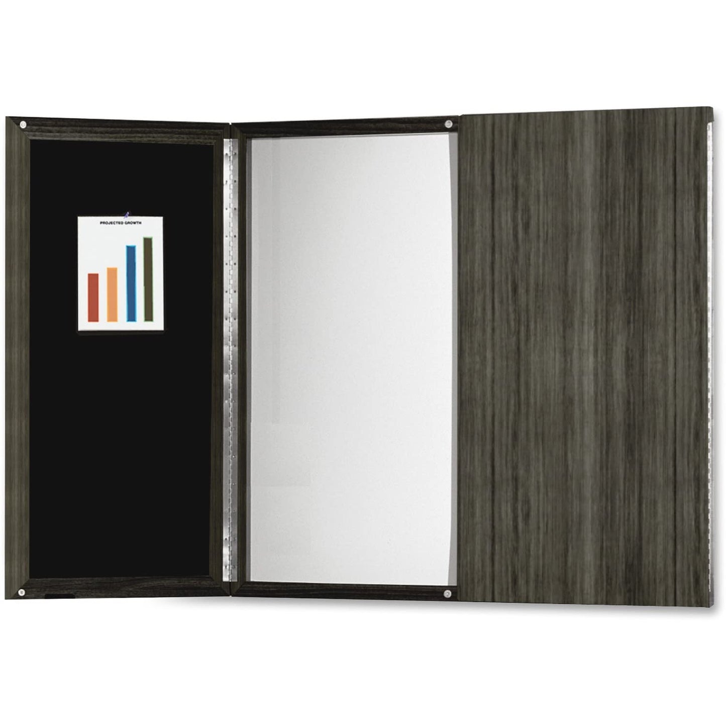 Safco Medina Presentation Board with Dry Erase Center Panel, 65" x 75" Gray Steel Laminate