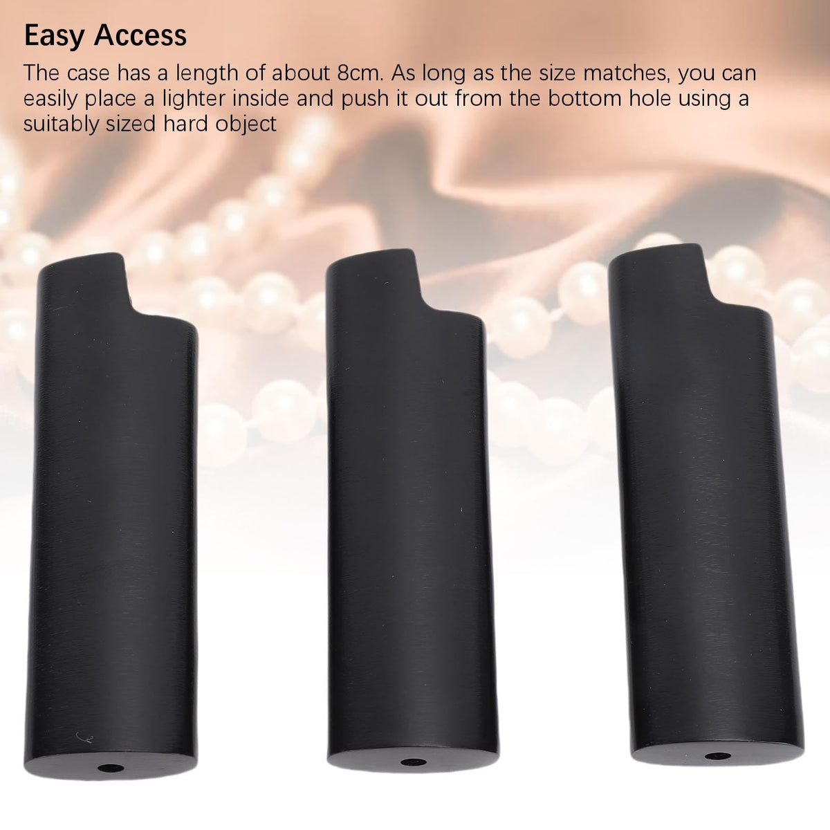 AYNEFY 3PCS Metal Lighter Case – Zinc Alloy Protective Sleeve for Lighters, Travel-Friendly Lighter Holder for Bar, Party & Gifts, Stylish Black Lighter Accessory (Pack of 3)