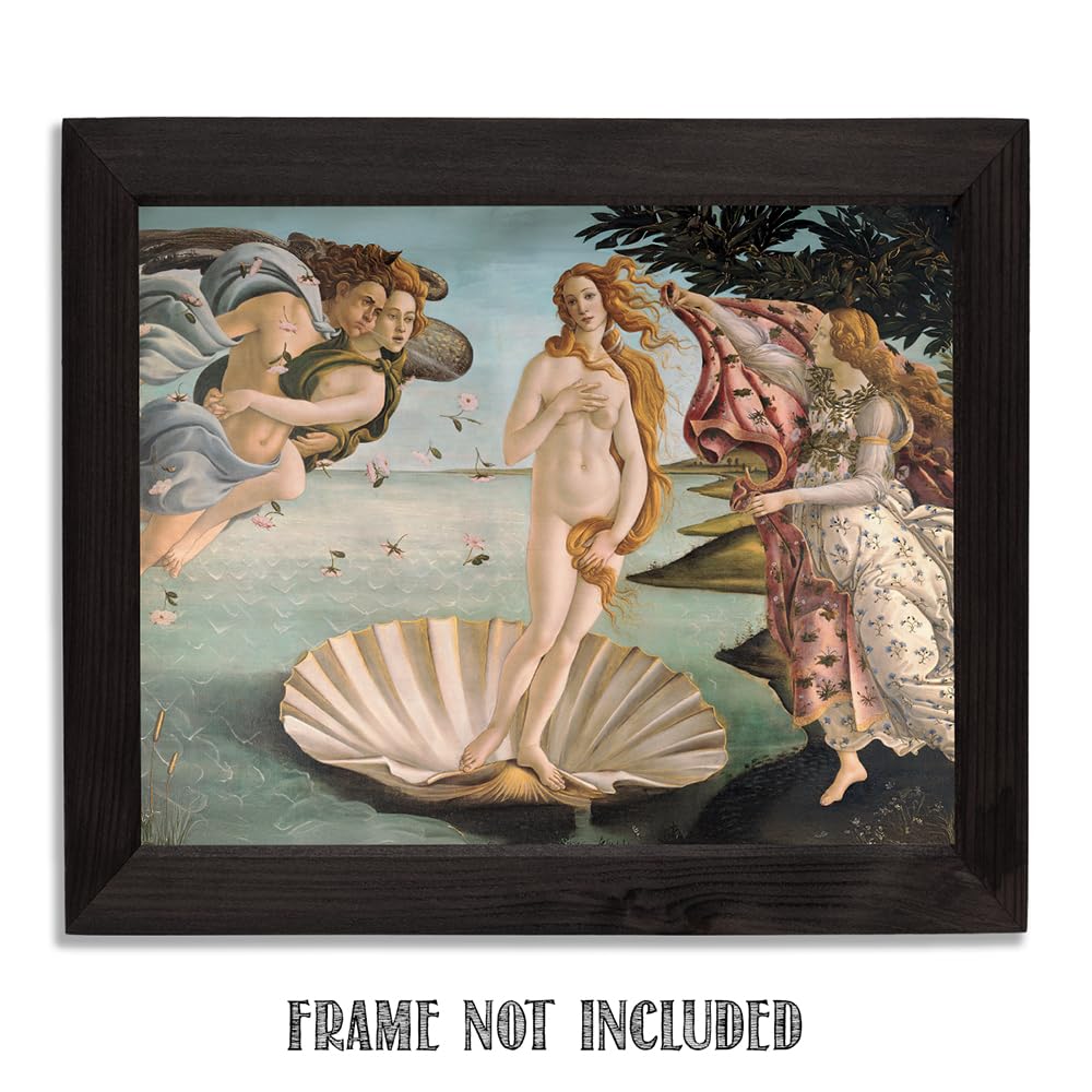 The Birth of Venus - Italian Renaissance Painting by Sandro Botticelli 11x14 Unframed Print - Venus Mythology Wall Art, Botticelli Wall Decor, Renaissance Artwork, Historical Art for Home or Office