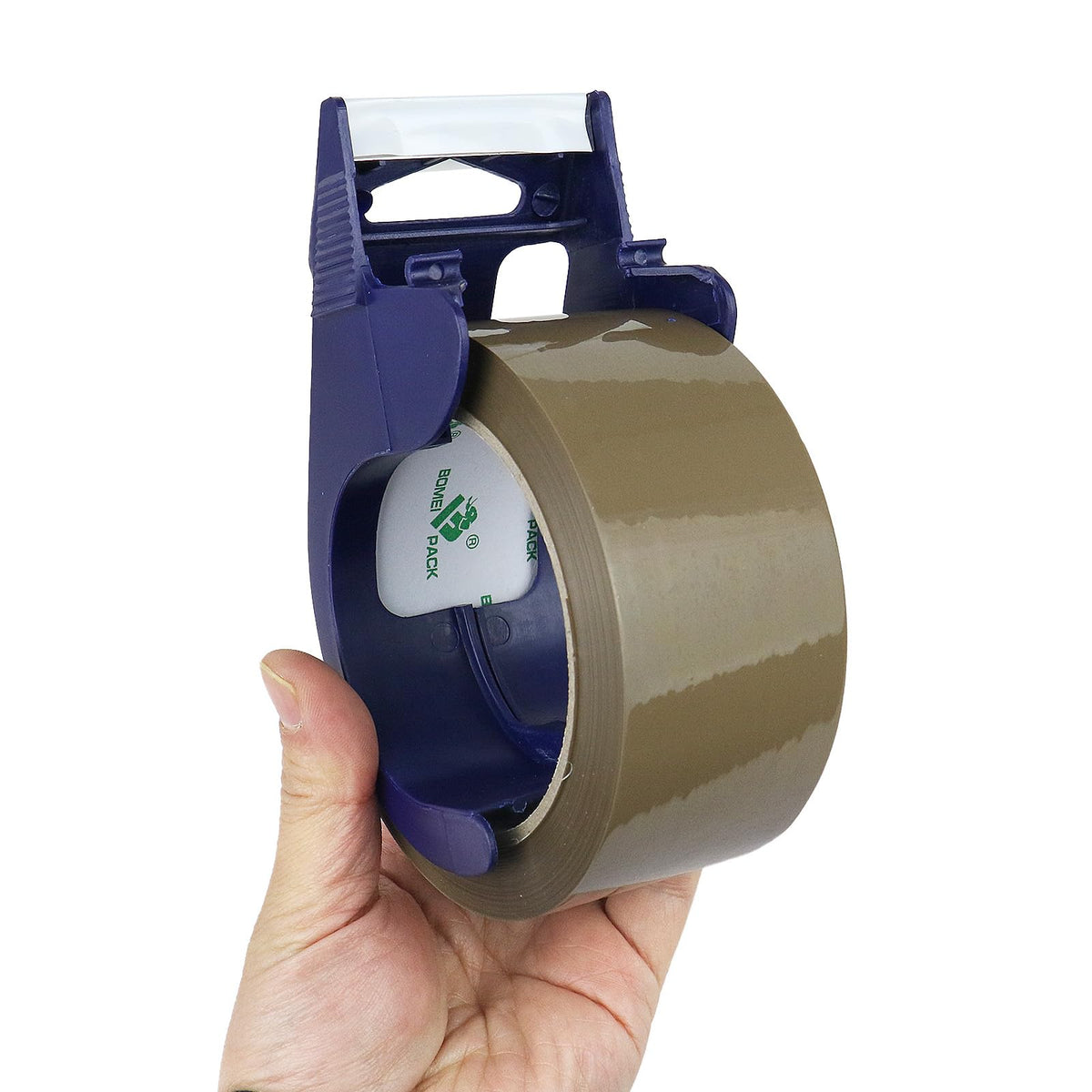 BOMEI PACK 6 Rolls Silent Brown Packing Tape, 1.88" x 60 yds,Heavy Duty Packaging Carton Tape for Shipping Packaing Moving Sealing, 2.4mil Thickness, 60 Yards Per Roll with Blue Dispenser