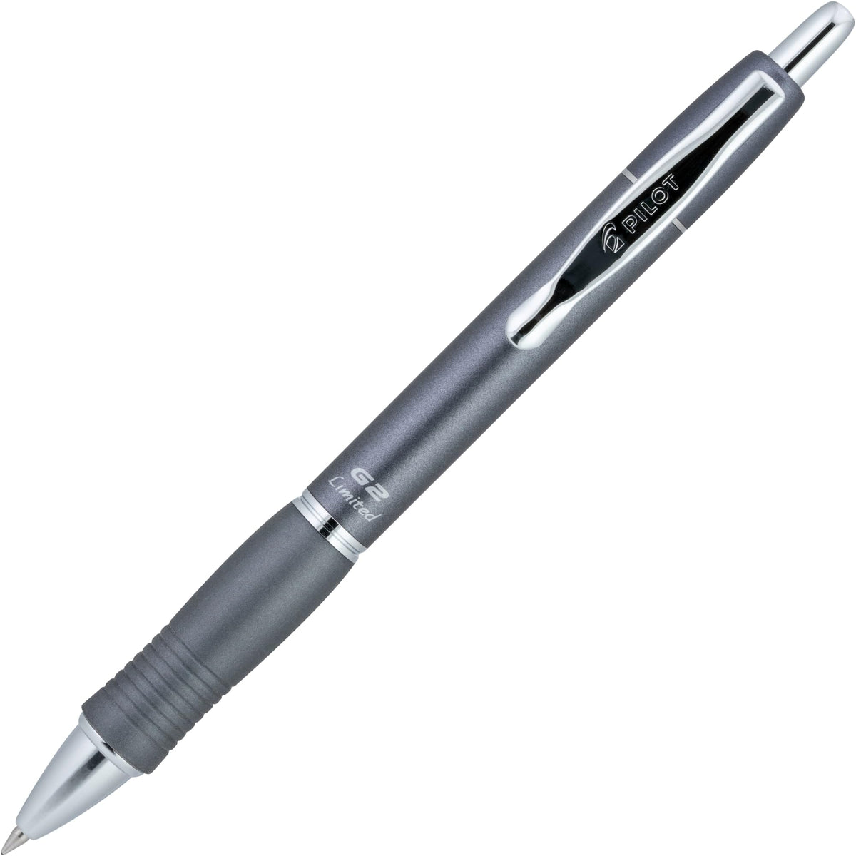 Pilot G2 Limited Premium Metal Gel Pen, Fine Point, 0.7 mm, Assorted Barrel Color, Black Ink