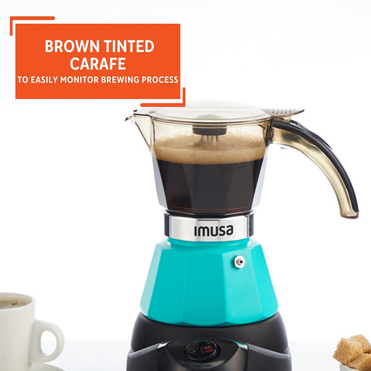 IMUSA 3 or 2cup Electric Espresso Maker, Teal