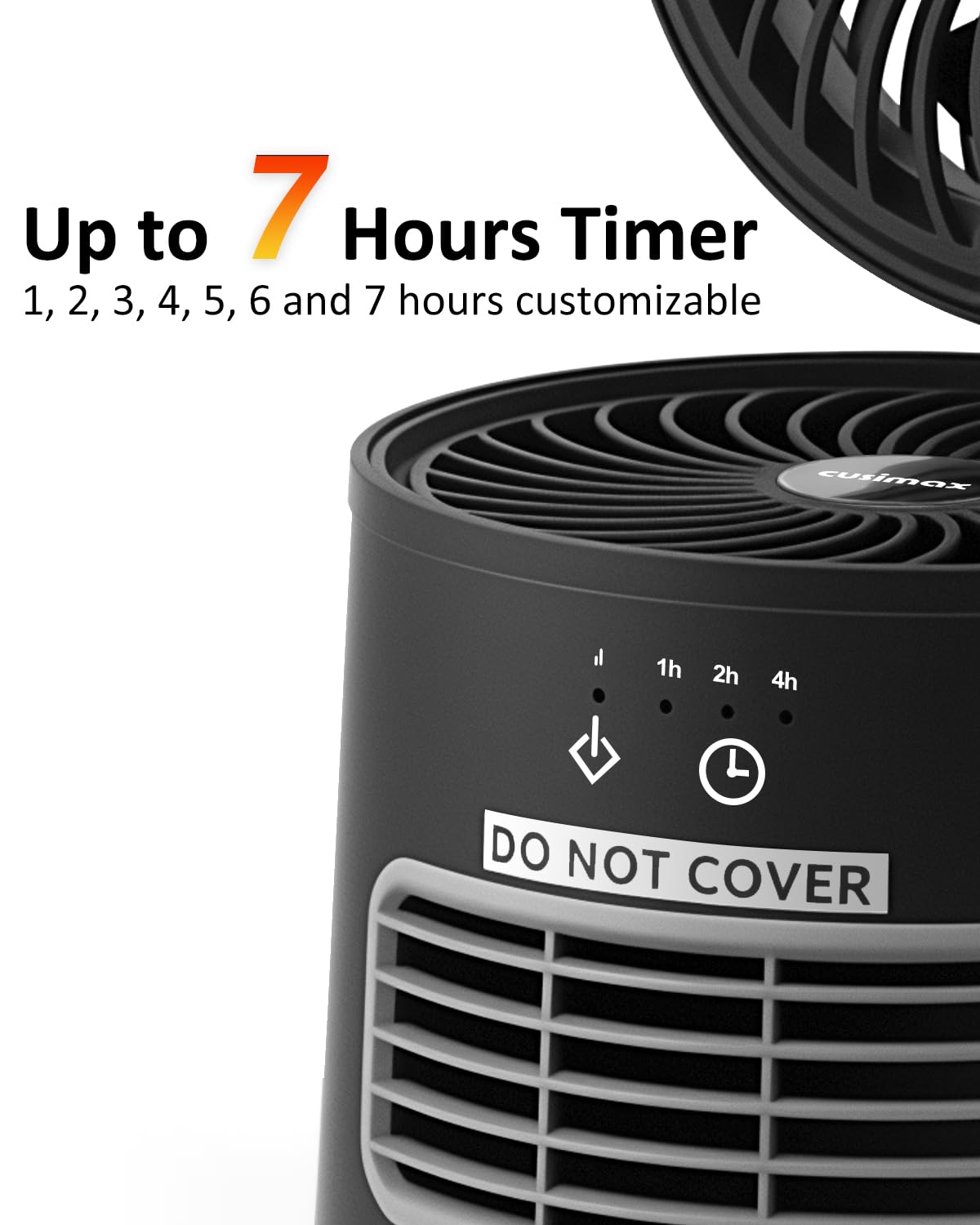 CUSIMAX Space Heater for Indoor Use, Mini Heater Fan with Thermostat, 7H Timer, 2 Modes, 800W PTC Ceramic Heater for Room Office Desk, Instant Heating, Overheat & Tip-Over Protection