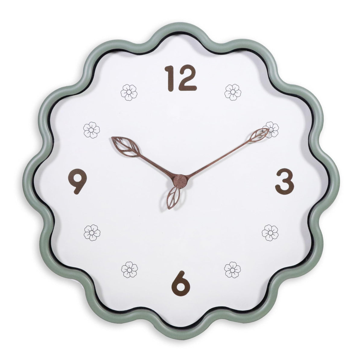 QIYAODECO Wall Clock, Modern Small Wall Clocks Battery Operated 14 Inch, Silent Non-Ticking Analog Classic for Office, Home, Living Room, Bathroom, Kitchen, Bedroom, School(Light Green)
