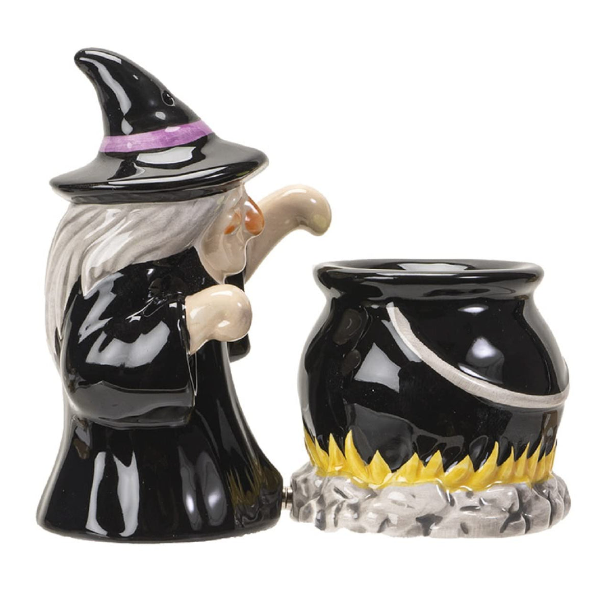 Pacific Trading Witch and Cauldron Salt and Pepper Shaker Set 2.2 Inch