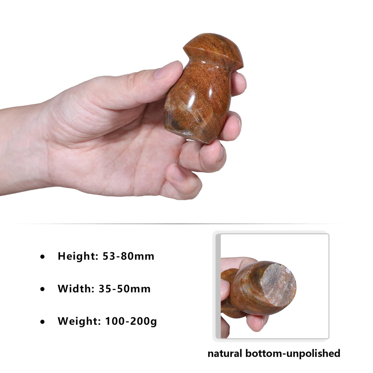 dssmboom Mushroom Statue for Home Garden Decor, Natural Ocean Jasper Stone Figurine Crystal Stone for Energy Balancing, Spiritual Healing, 0.22-0.44lb