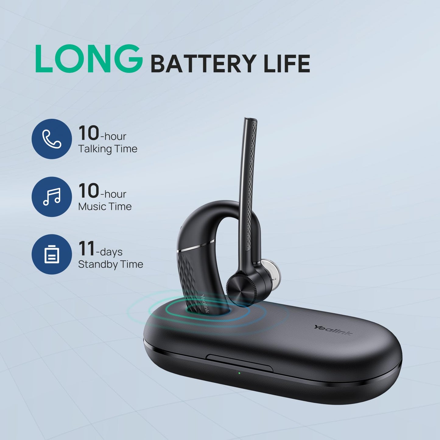 Yealink BH71 Pro Bluetooth Headset with USB-C/A Dongle, Teams Certified, Wireless Earpiece for Cell Phone,PC,Laptop,Noise Cancelling Microphone, Adjustable Ear Hook