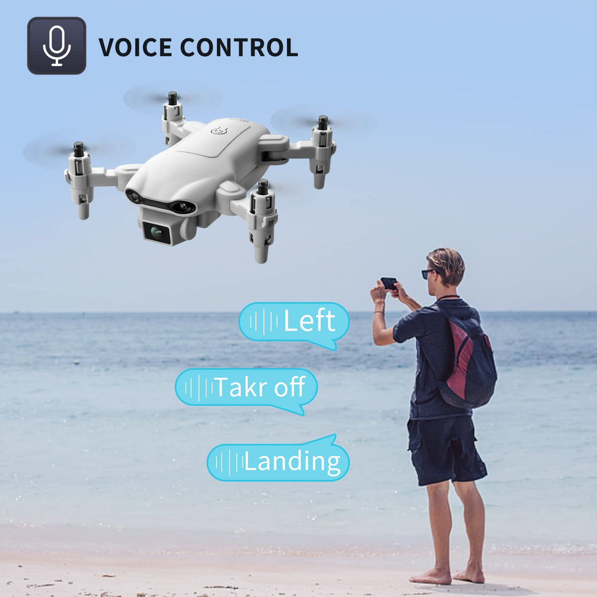 4DV9 Mini Drone with 1080P HD Camera for Kids FPV Live Video RC Quadcopter for Adults Beginners Toys Gifts,Altitude Hold, Waypoints Functions,One Key Start,3D Flips,3 Batteries,Gray