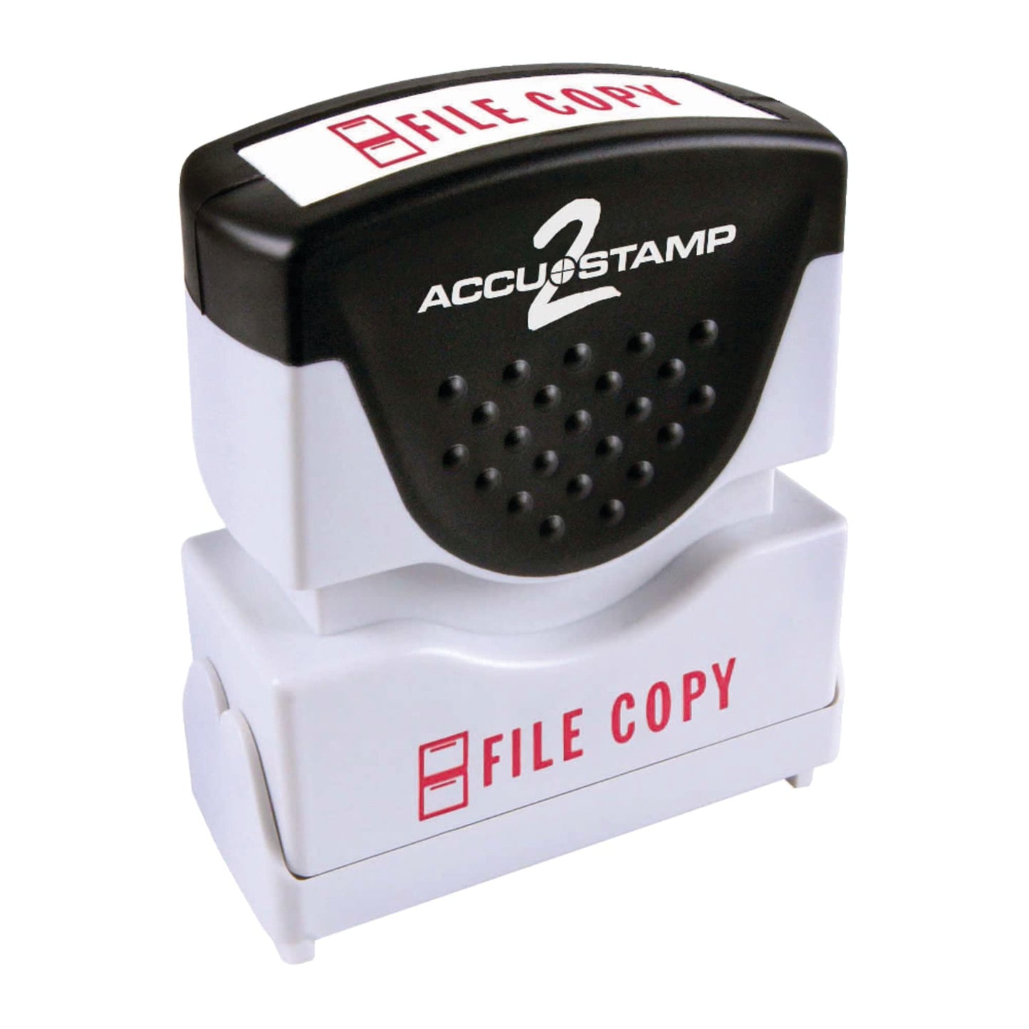AccuStamp2 File Copy Stamp, Shutter Pre-Inked One-Color File Copy Stamp, 1/2" x 1 5/8" Impression, Red Ink