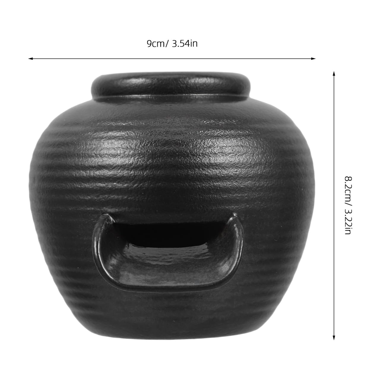 ibasenice Mini Ceramic Fountain Jar 3.54In Tabletop Water Feature with U-Shaped Spout Indoor Circulating Waterfall for Zen Garden Office Home Decor