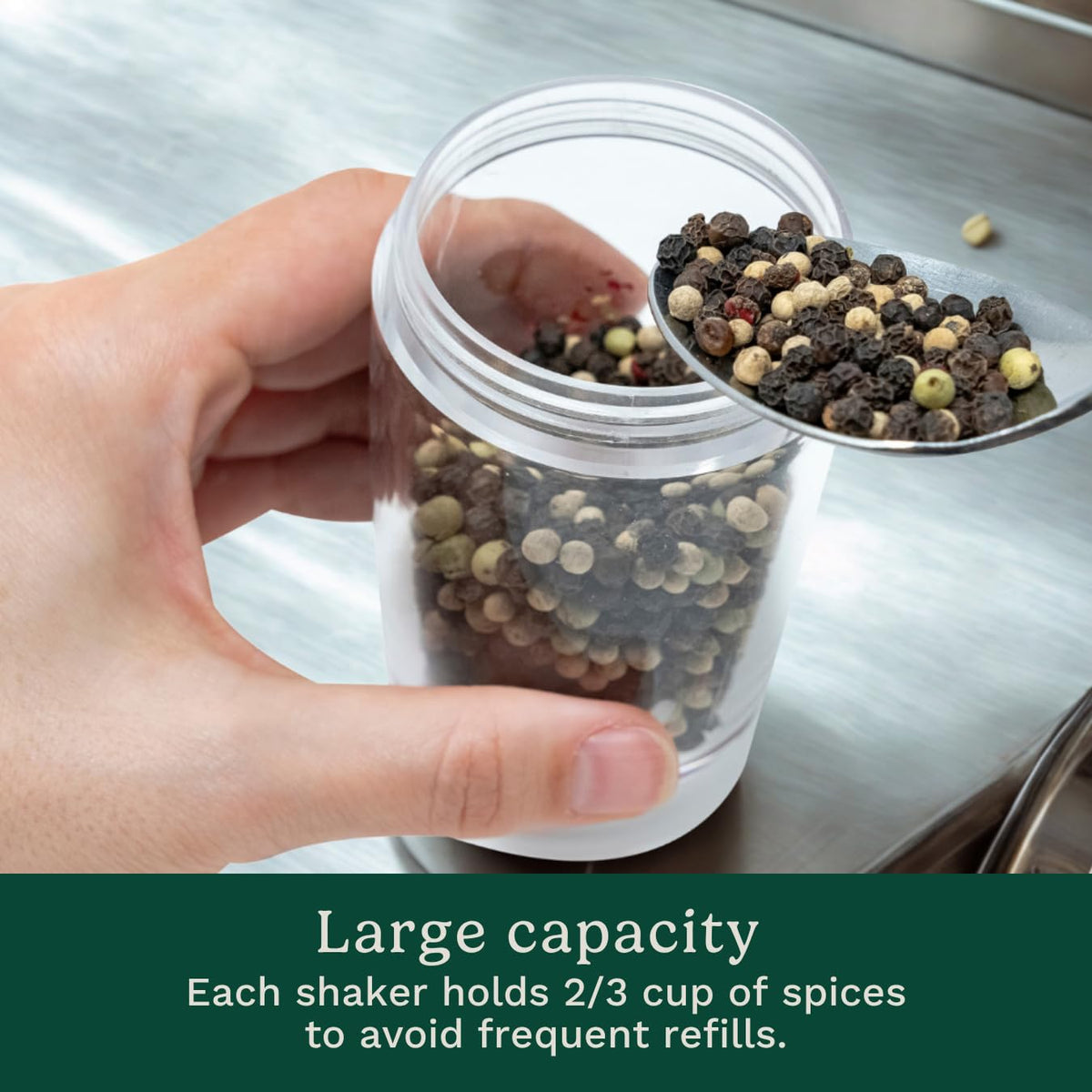 Cuisinart CSS-2424 Gravity Salt and Pepper Spice Mill with Blue LED Light, 2/3 Cup Capacity
