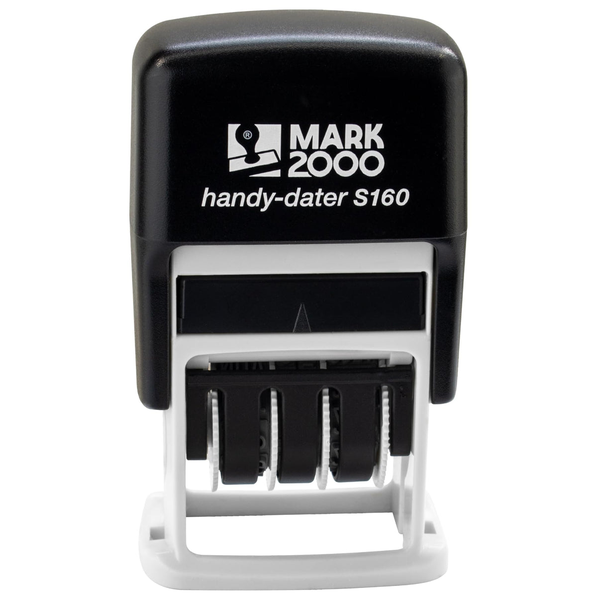 Mark 2000 Self-Inking Rubber Date Office Stamp with Scanned Phrase Blue Ink & Date RED Ink (Handy-Dater S160), 12-Year Band
