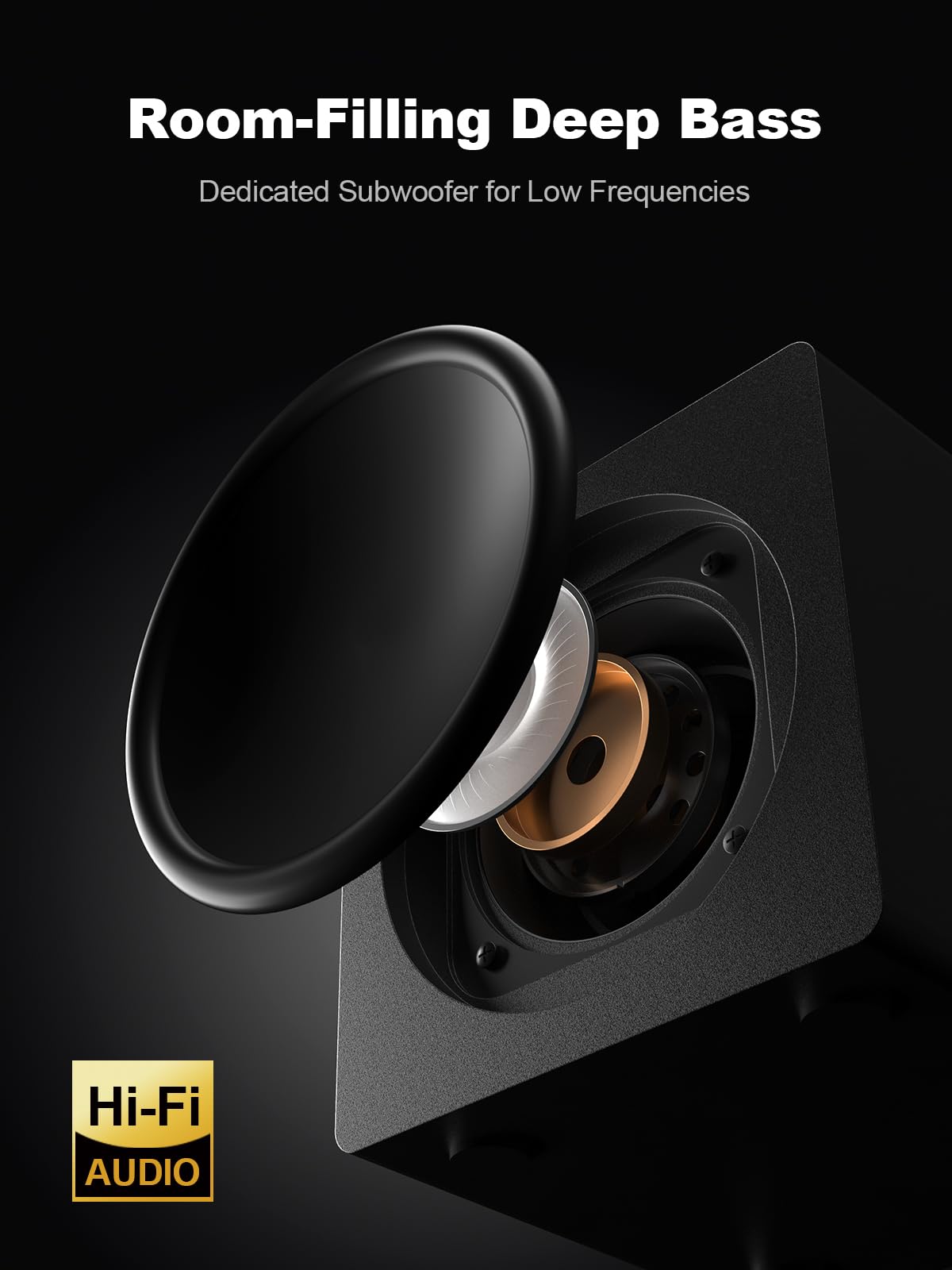 Bluedee Computer Speakers with Subwoofer, 2.1 PC Speakers with Deep Bass and 80W Peak Power, Adapter Powered, Bluetooth 5.4 & USB/USB-C/AUX-in, RGB Desktop Speakers for Computer, Laptop, Monitor