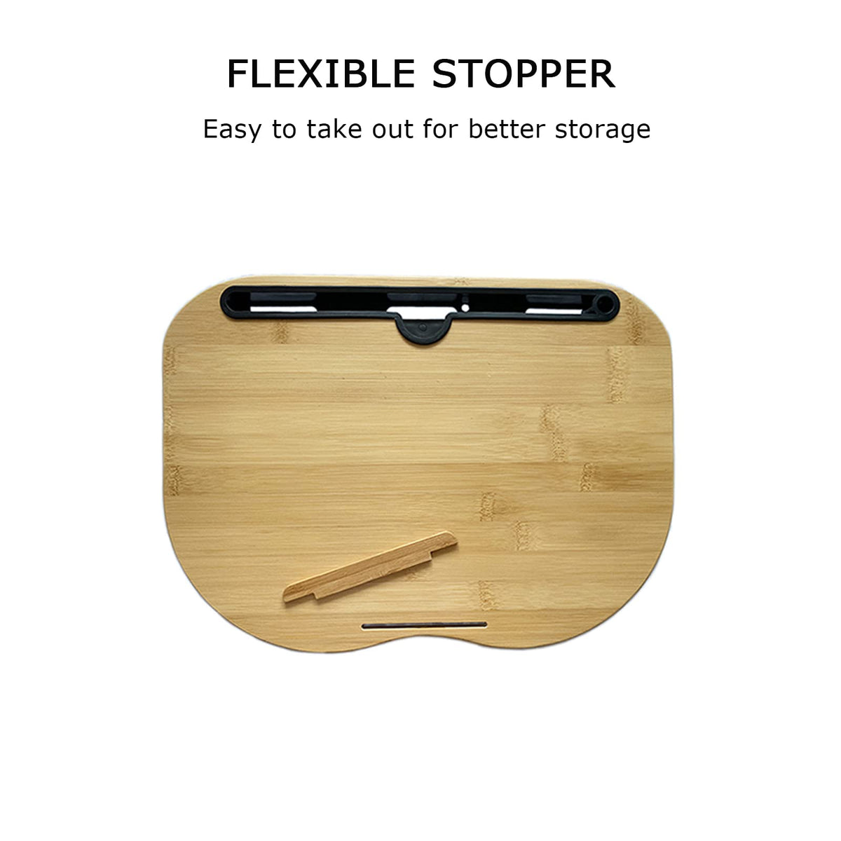 SUMISKY Lap Desk for 14" Laptops-Bamboo Laptop Desk with Cushion & Phone Holder, Portable Laptop Stand with Tray, 15x11 Inches