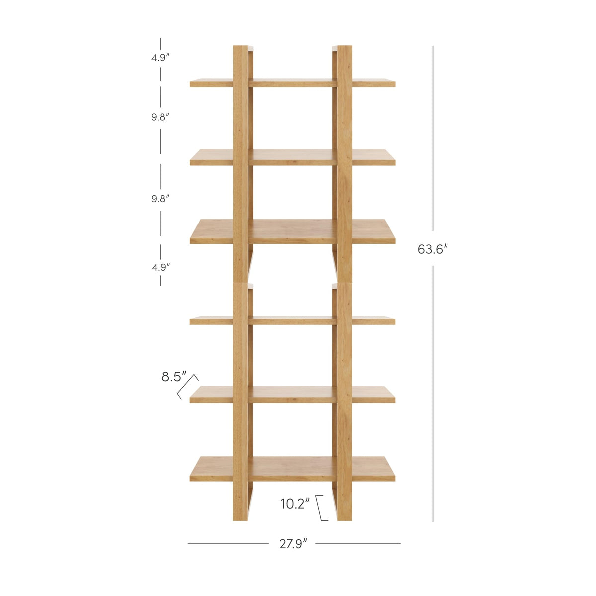 Nathan James Floating Wall Book Shelves, 3-Tier Display Shelf, Decorative Modular Shelf in Solid Wood for Bedroom, Nursery, Bathroom or Kitchen, Set of 2