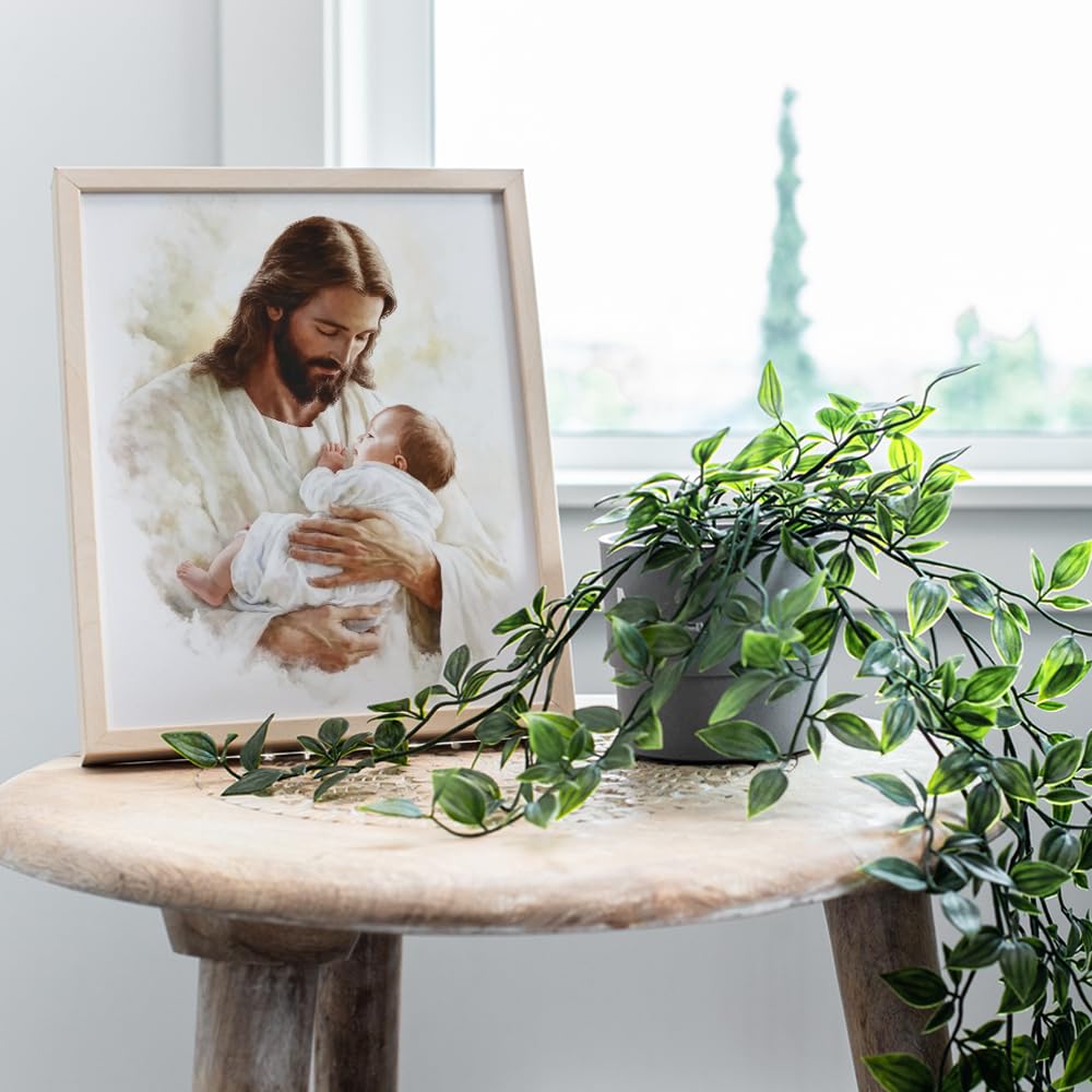 Christian Decor Baby Nursery Decor - Jesus Wall Art - Baby Room Print - Christian Wall Art & Decor - Nursery Wall Art for Kids Room - Baby Girl Bedroom, Baby Boy Bedroom Religious Art Spiritual