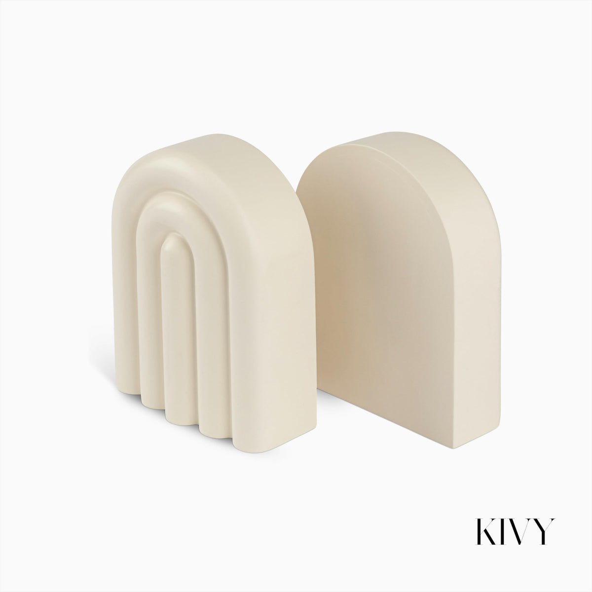 KIVY Concrete Book Ends for Shelves [Heavy Duty BOOKENDS] - Bookends Decorative for Heavy Books - Modern Trendy Book Ends - Book Stopper for Shelves - Book Holders
