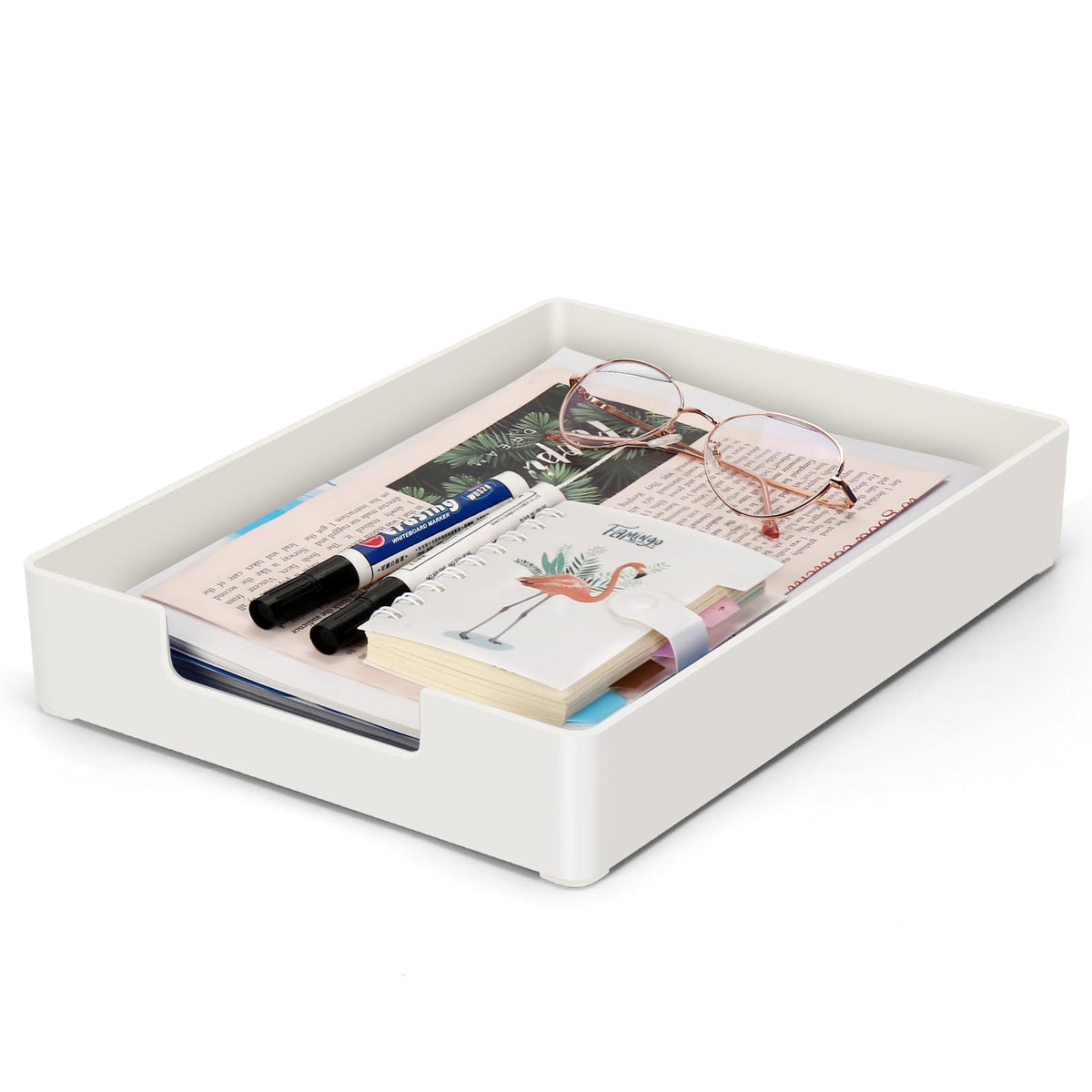 Letter Tray Letter Organizer Paper Tray, Desk Drawer Organizer for Office Supplies, Magazines, Folders, File,Notebooks, Stationery, Plastic Desk Tray for Desktop, for Home, Office, School, 1 Tier
