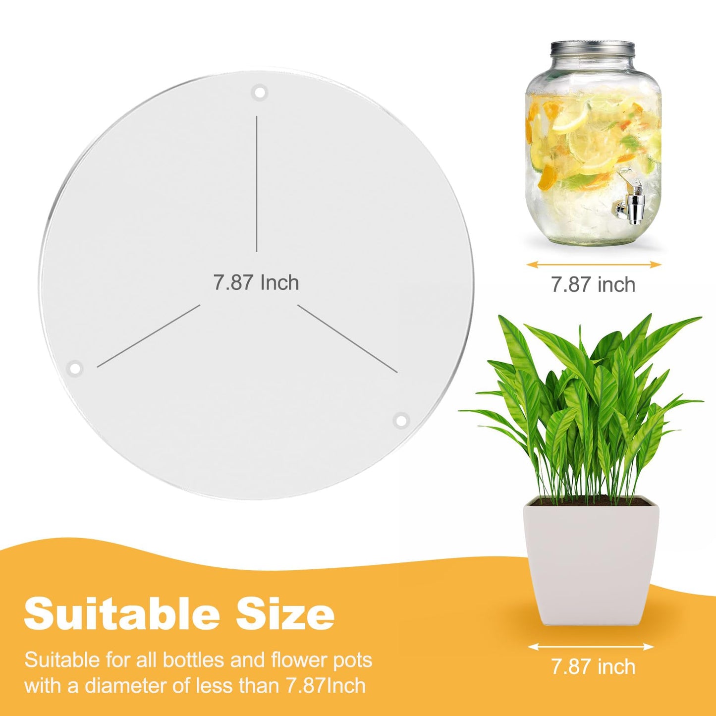Beverage Dispenser Stand, 2PCS Drink Dispenser Stand for Max 7.48 Inch Glass Drink Dispenser for Home Party Bar Wine Juice Tea Lemonade (Acrylic Stand Only)