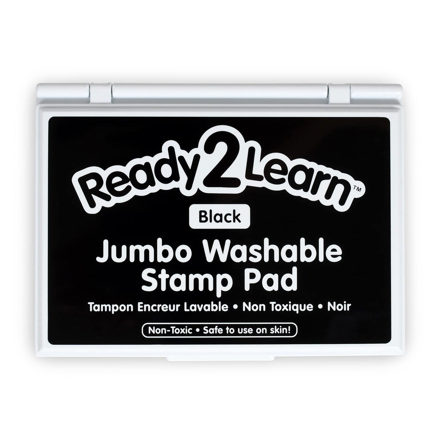 READY 2 LEARN Jumbo Washable Stamp Pad - Black - 6.2"L x 4.1"W - Non-Toxic - Fade Resistant - Ideal Size for Baby Handprints and Footprints