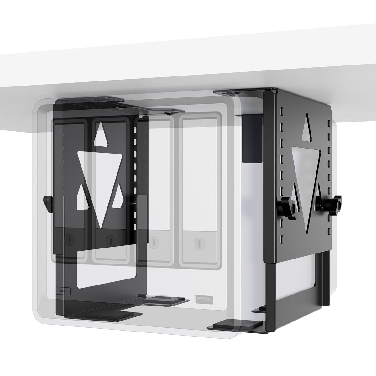 PUTORSEN Under Desk Mini PC Mount NAS Mount Bracket Holder, Height and Width Adjustable CPU Holder for Mac mini Desktop Computer, Mini PC, Small Form Factor Desktop Tower