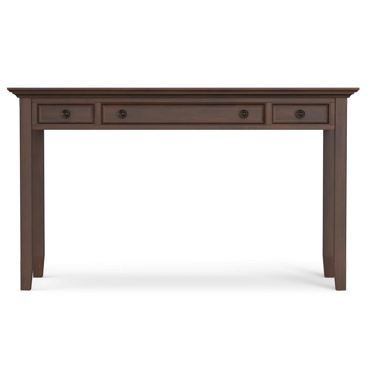 SIMPLIHOME Amherst Desk and Bookcase Bundle - 54 inch Wide Solid Wood Desk with Drawers and 30 inch Wide 5-Shelf Bookcase in Russet Brown, Transitional Home Office Furniture (Set of 2)