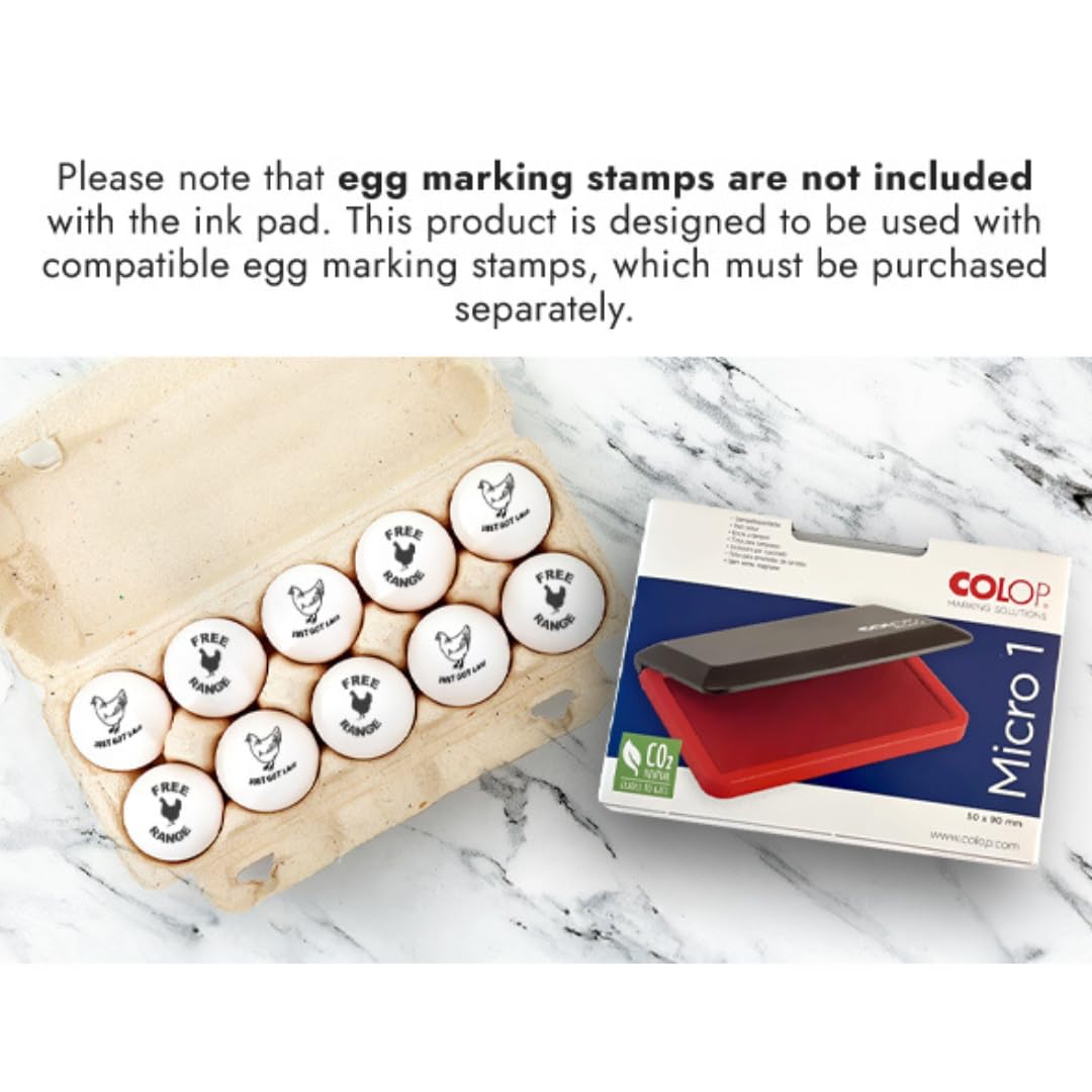 Handy Stamps Micro 1 Ink Pad - with Egg Safe Food Grade Stamp Ink Pad - Pre-Inked and Ready to Use Black Ink Pad Ideal for Marking Eggs | Quality Stamp Pad | 3x4 Inches