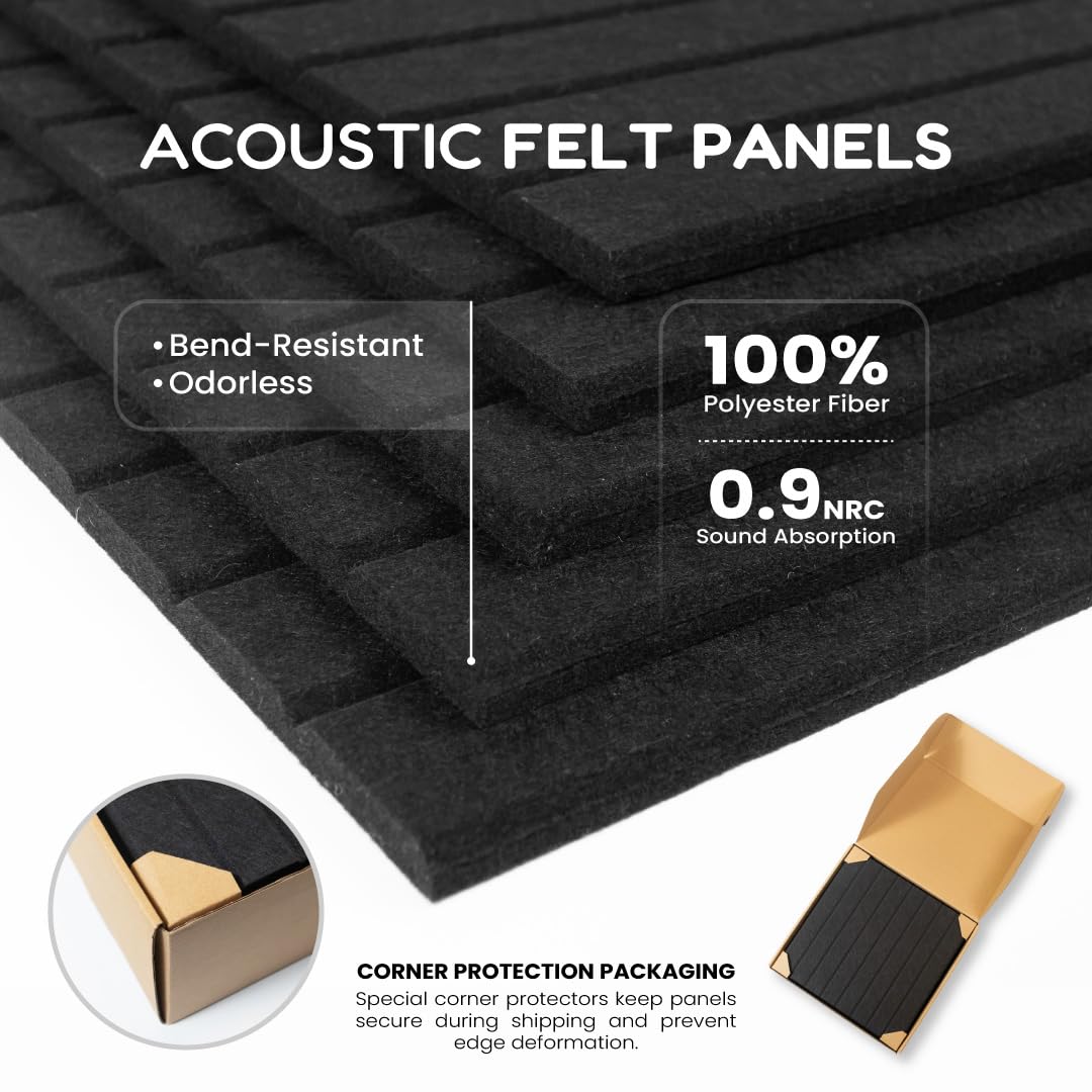 Feltiva Felt Bulletin Board Tiles Large 48”x36” Cork Board Alternative, Thick Felt Wall Panels, Push Pin Board Wall Organizer, 12 Pack with 50 Removable Adhesive Tabs, for Home & Office