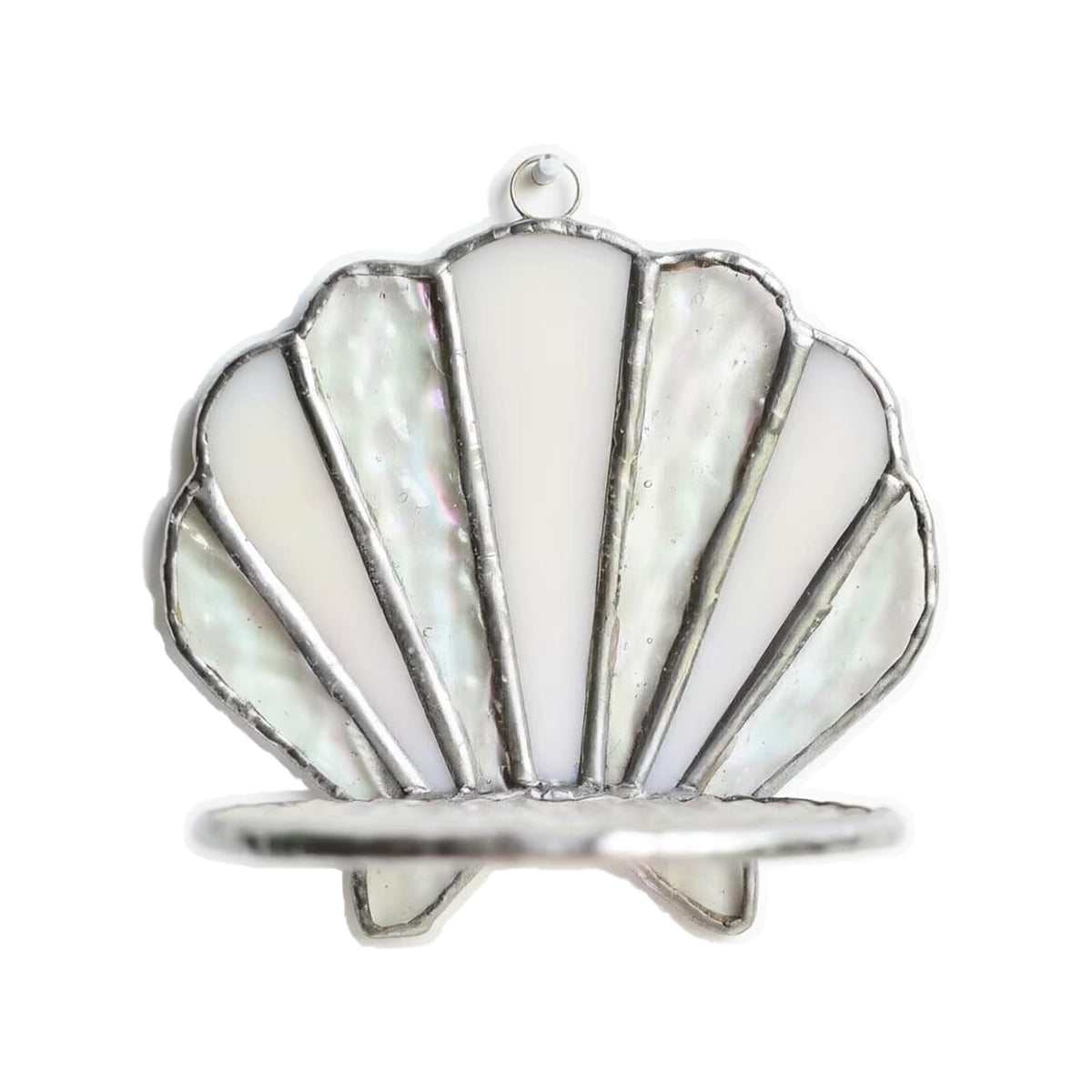 Handmade Stained Glass Seashell Candle Holder, Tiffany Style Glass Suncatcher Wall Sconce, Art Decorative Candlestick for Home Bathroom Living Room Beach House Ornament, Ideal Holiday Birthday Gift